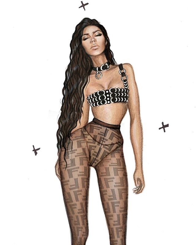 Check out the gorgeous Illustration of @kimkardashian by artist @ponyy_boyy at www.sencillomag.com