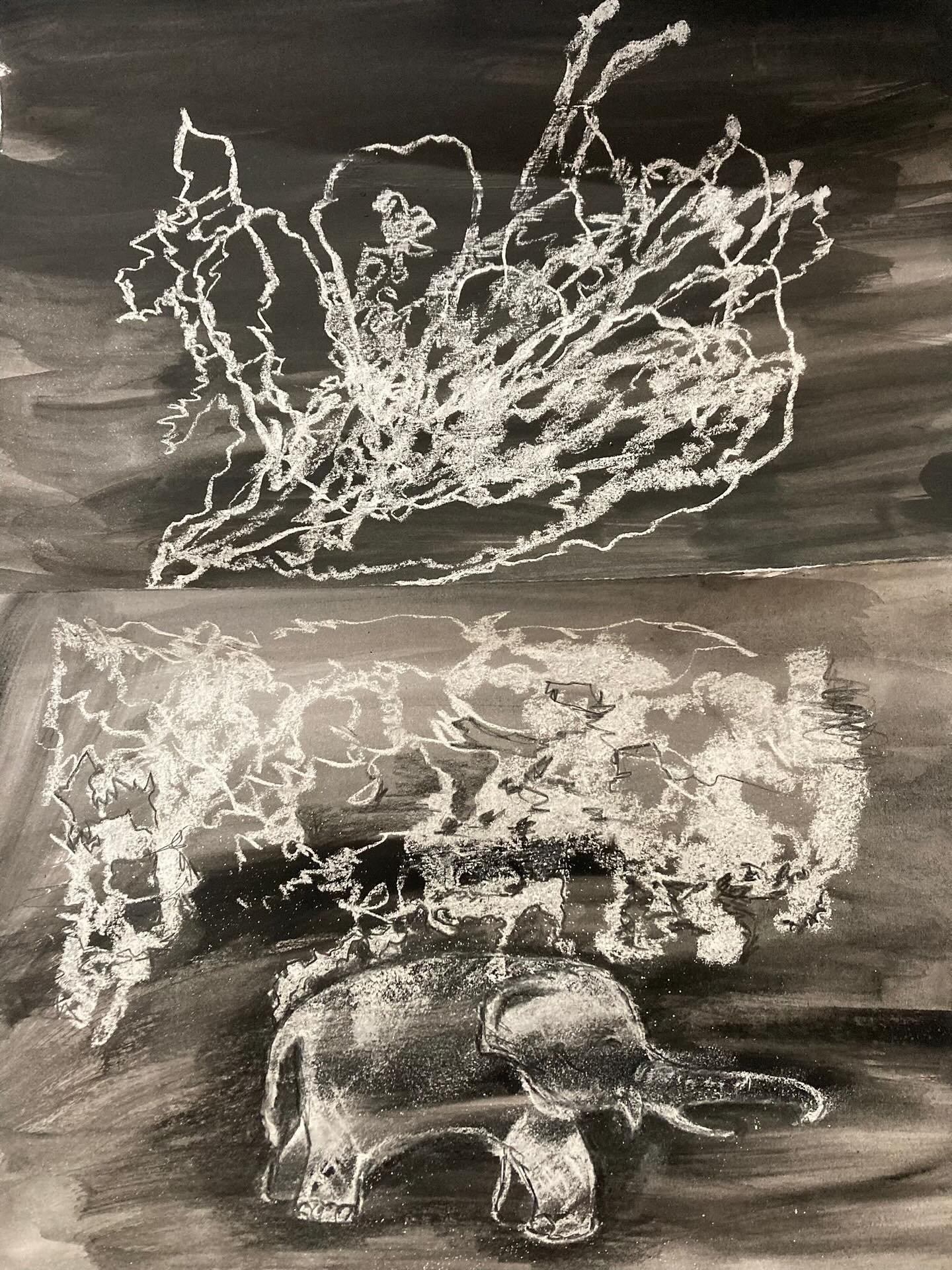 Process drawings and collages from @kim.shields.lamm for Monday Meditation this week (10 November). Thank you for sharing 
Exploring values and tone - from dark to light 

A weekly guided drawing meditation hosted via Zoom.
The next live online sessi