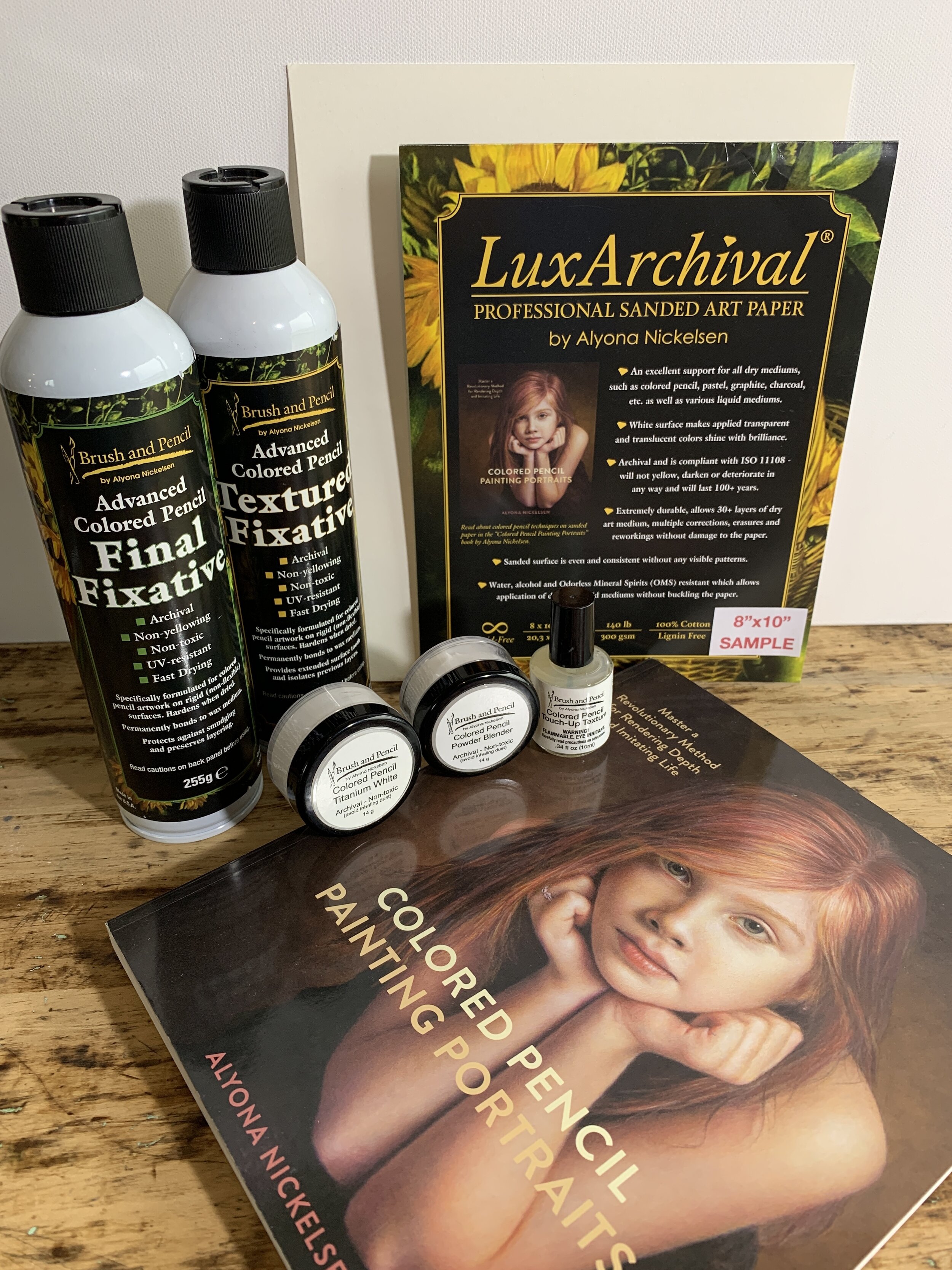 Complete Colored Pencil Painting Set including Book plus FREE 8x10 LuxArchival Professional Sanded Art Paper