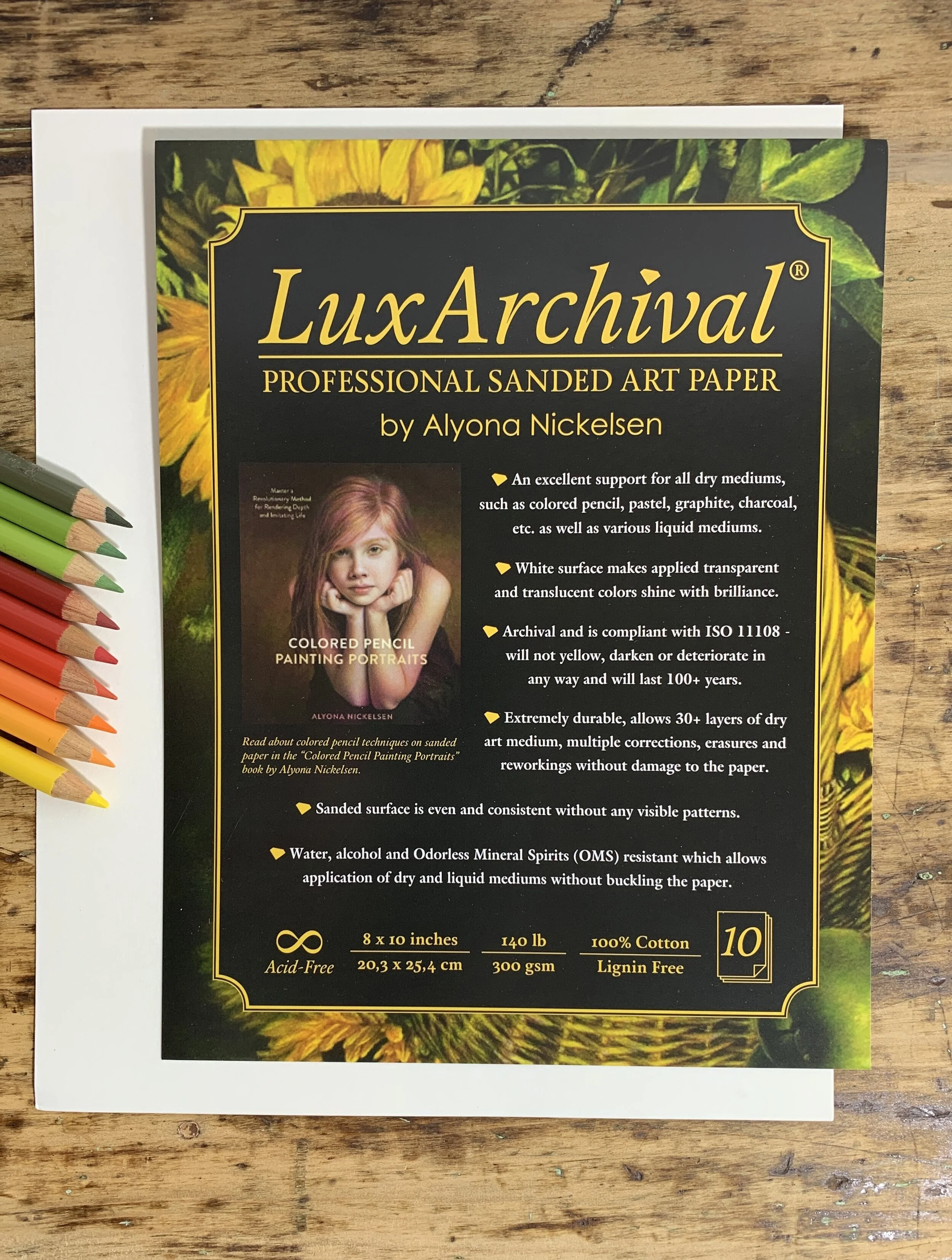 8x10 LuxArchival Professional Sanded Art Paper by Alyona Nickelsen (Pack of 10)