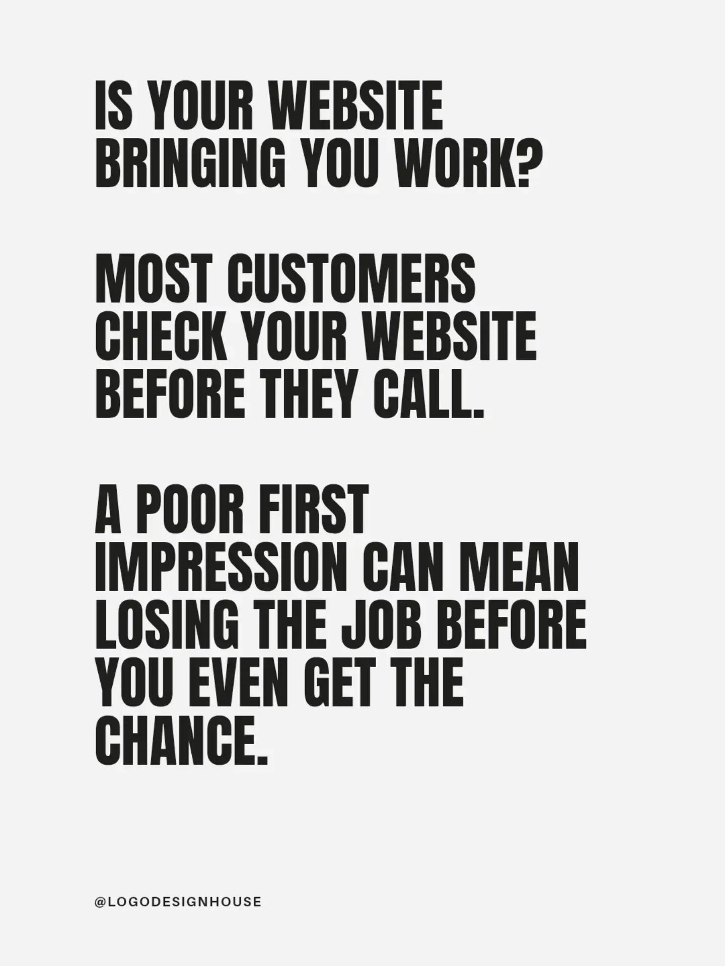 Your website is often the first impression potential customers have of your business.

Before they call, they&rsquo;re checking your work, your reviews, and whether they can trust you.

A professional website helps tradies: ✓ Showcase your projects
✓