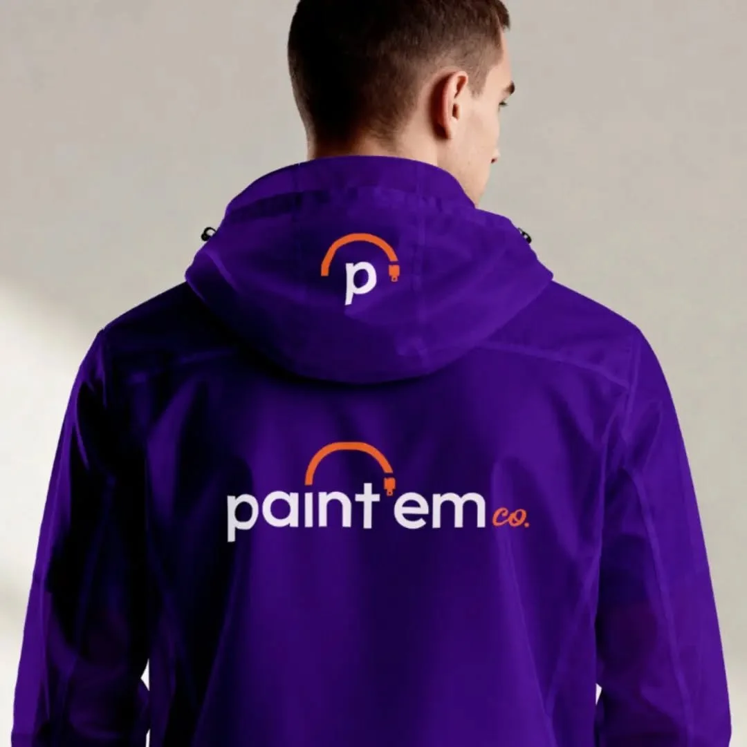 paint'em co. 

We kept the design clean &amp; instantly recognisable with the purple &amp; orange colour palette 👌 it's going to look awesome printed on merch! 

Our goal is simple.. to create branding for our clients that grows with them &amp; attr