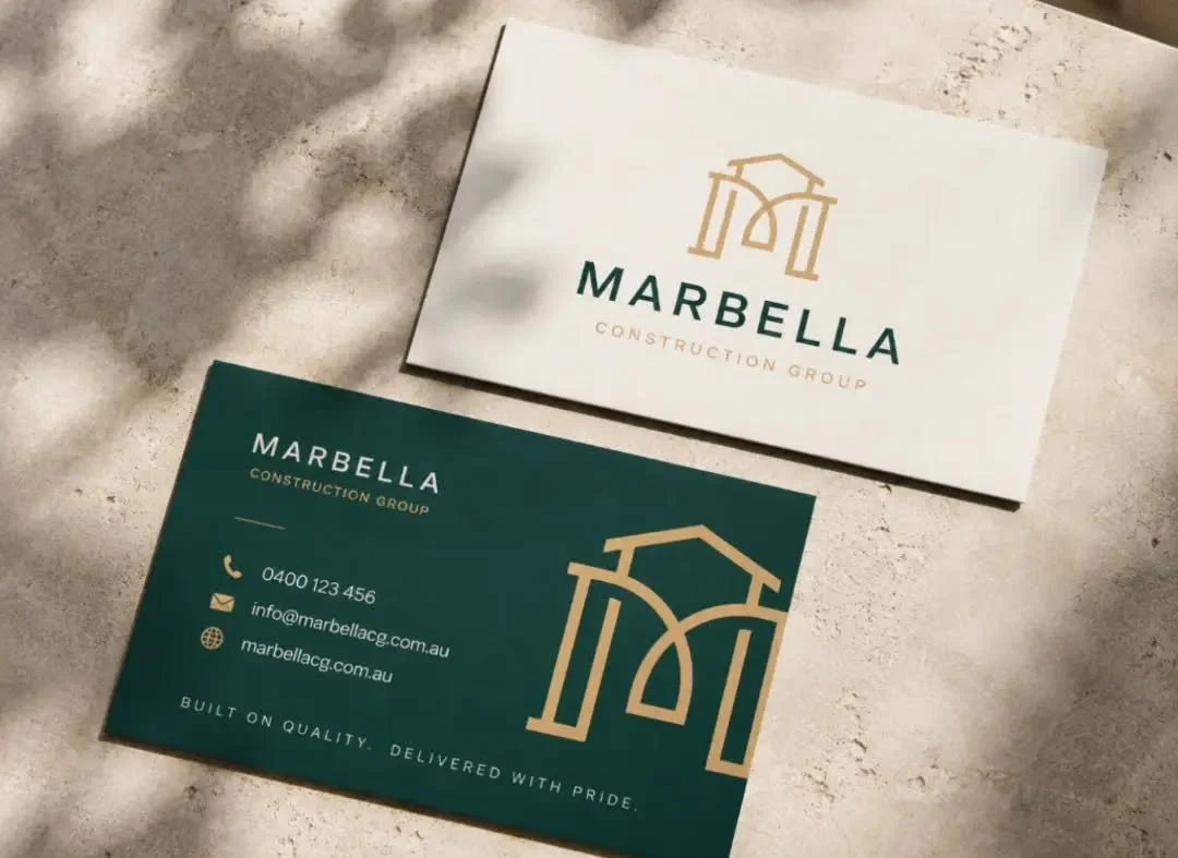 The brief was simple.

Create a premium, recognisable brand for Marbella Construction Group.

A timeless logo inspired by luxury homes, paired with clean, sophisticated branding designed to stand out on and off the job site.

Simple. Memorable. Built