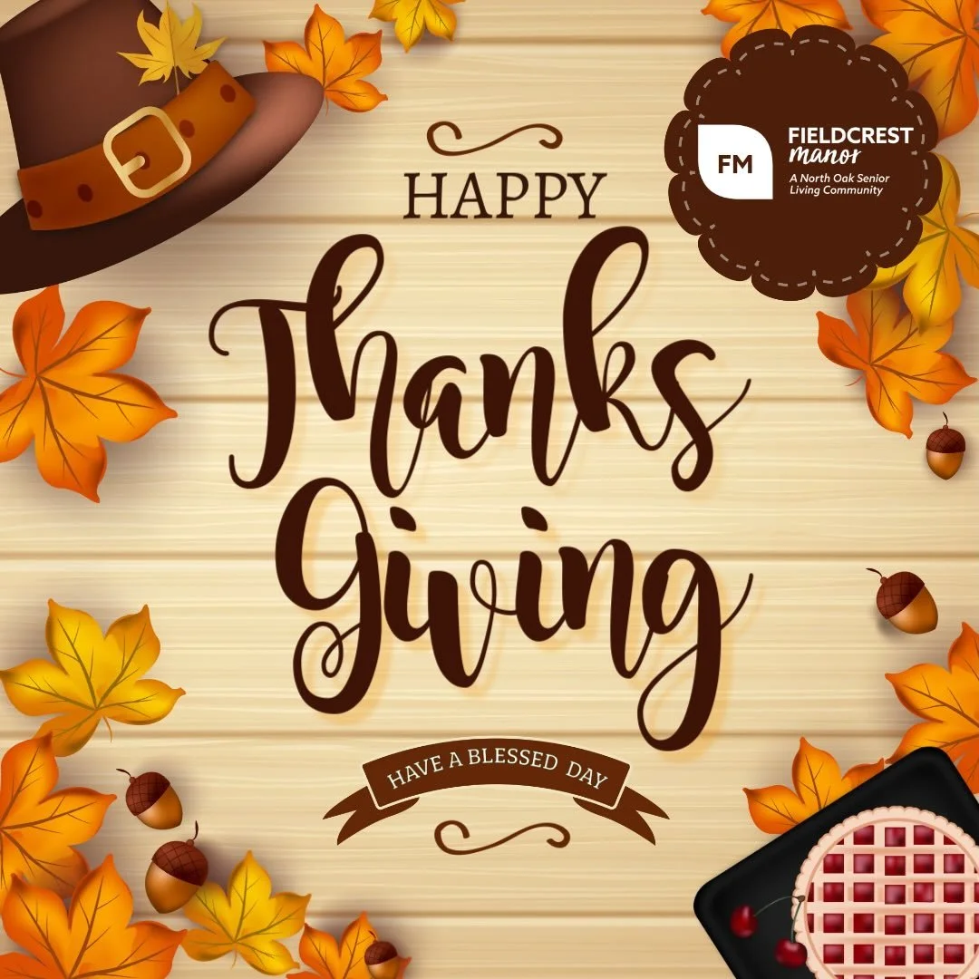 🦃🍁 Happy Thanksgiving from all of us at Fieldcrest Manor🍁🦃
 
Today we&rsquo;re grateful for our wonderful residents, dedicated staff, and the joy of sharing special moments together. Wishing you a day filled with warmth, laughter, and plenty of p
