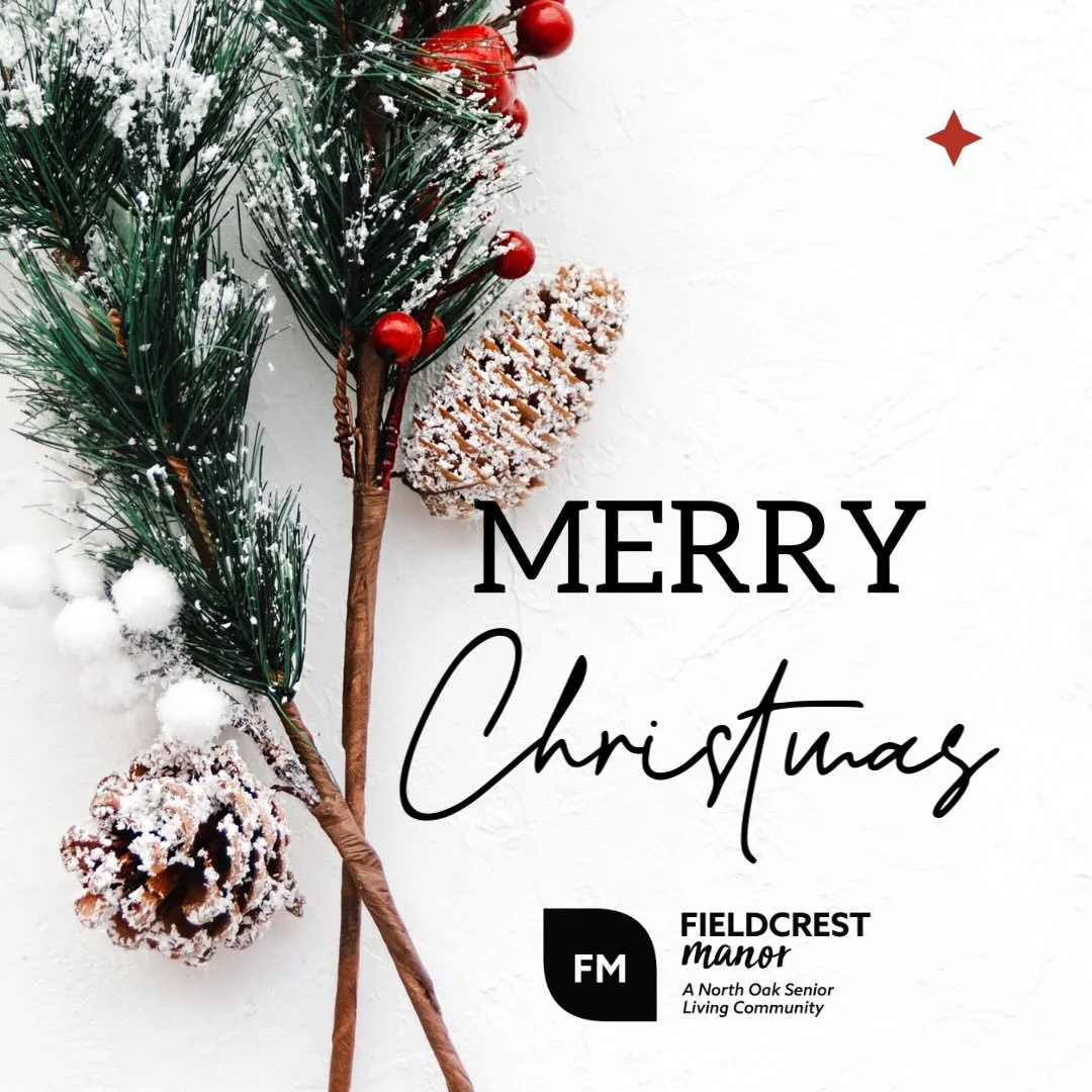 Merry Christmas from all of us at Fieldcrest Manor!🎄

May your day be filled with joy, laughter, and the warmth of family and friends. Wishing you a holiday season as bright and beautiful as the smiles at our community.
.
.
.
#AssistedLiving #Senior
