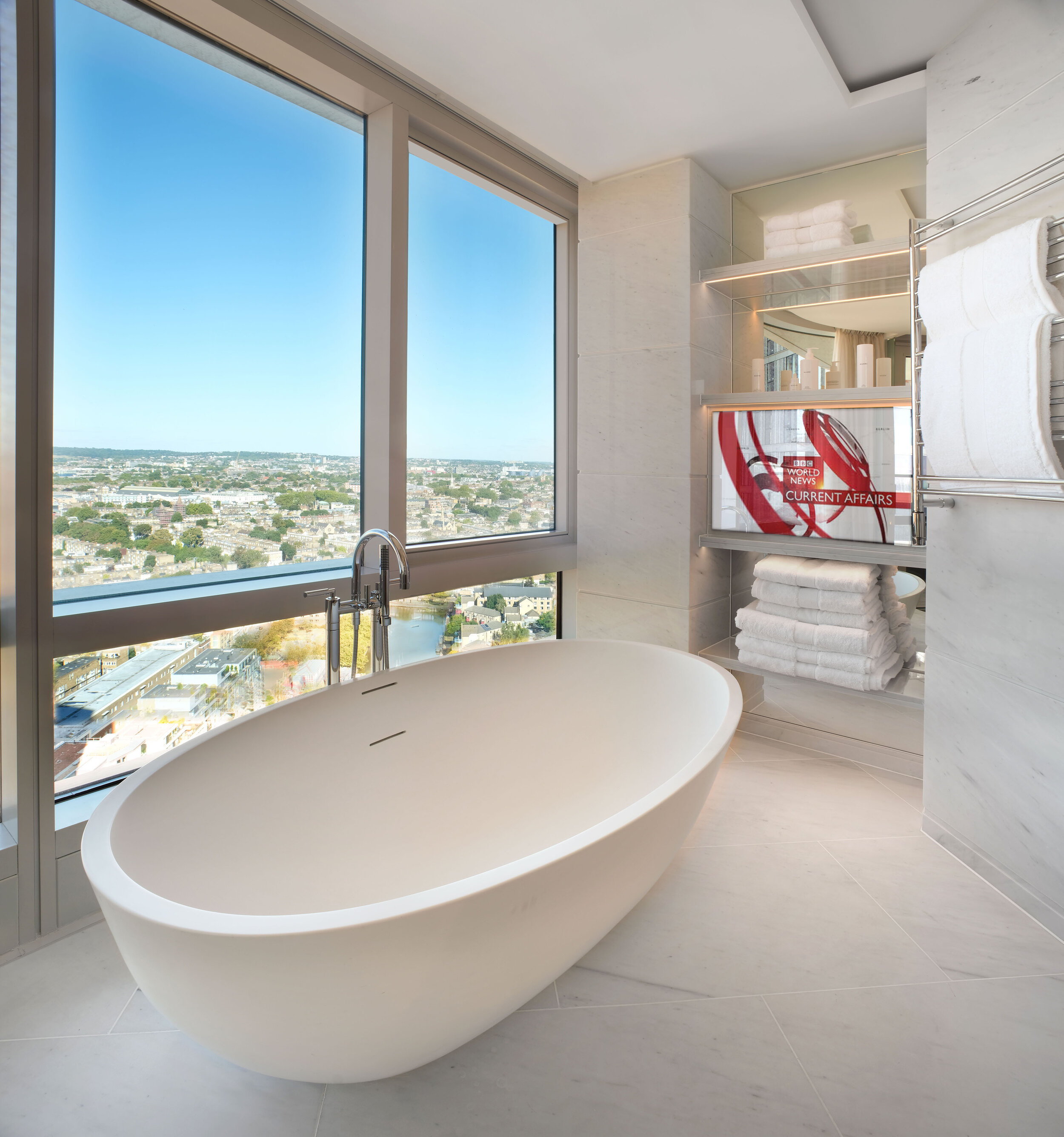 WOMO Architects London Canaletto Interior Apartments Freestanding Stone Bath tub