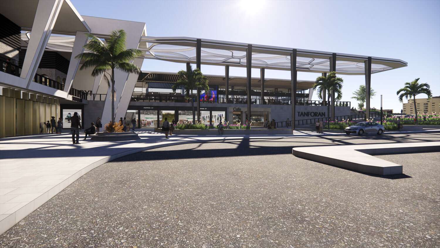 WOMO Architects Los Angeles Silicon Valley Mall Transformation New Drop-off Entrance