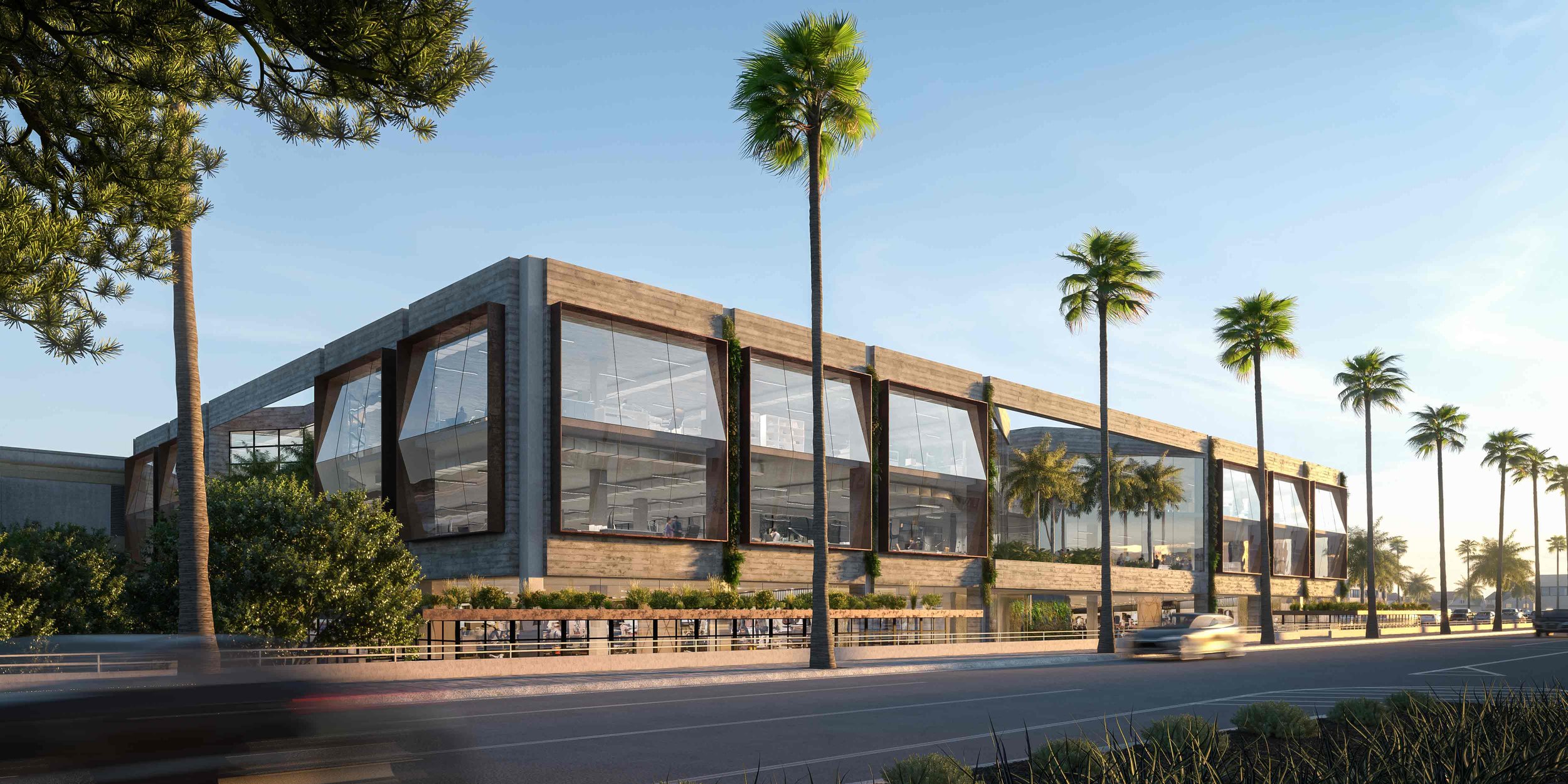 WOMO Architects Los Angeles LA Shopping Center Masterplan Facade