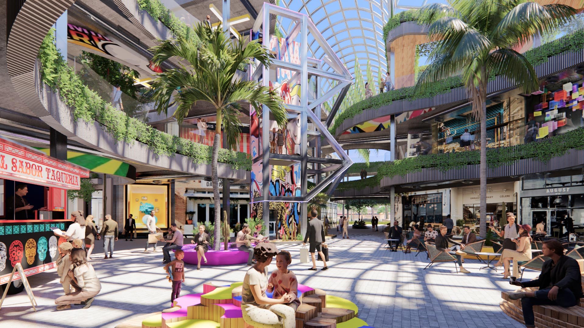 WOMO Architects Los Angeles LA Mall Transformation Renovation New Retail Atrium