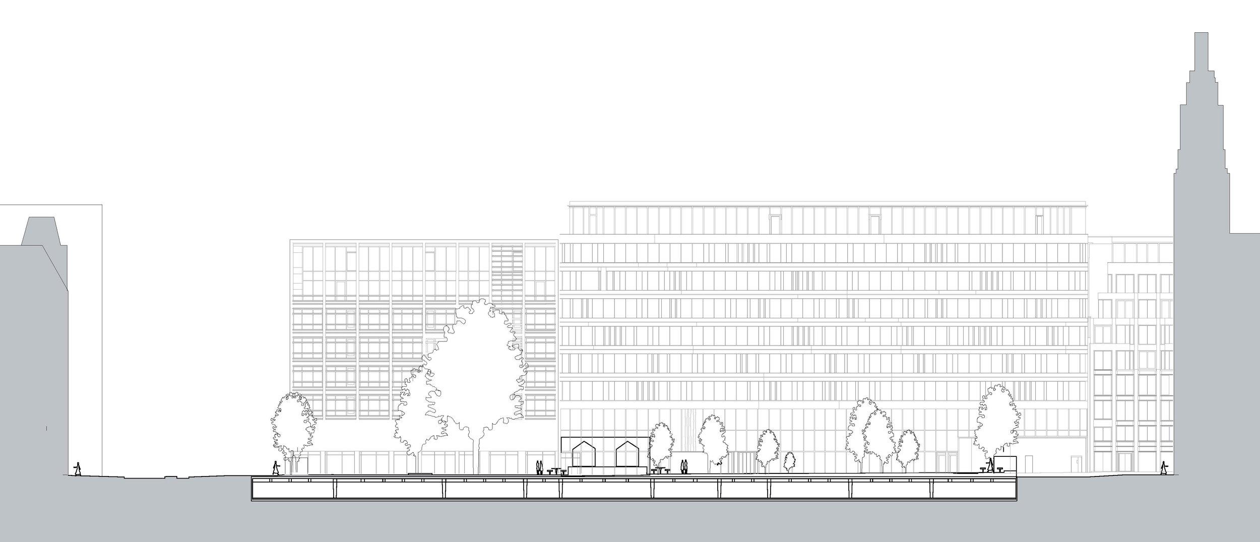 WOMO Architects London Finsbury Square Mixed-use Transformation Existing Section