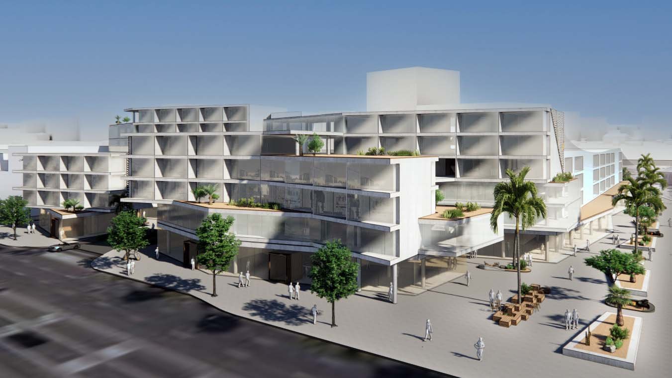 WOMO Architects Los Angeles LA Shopping Center Masterplan Residential Entrance B