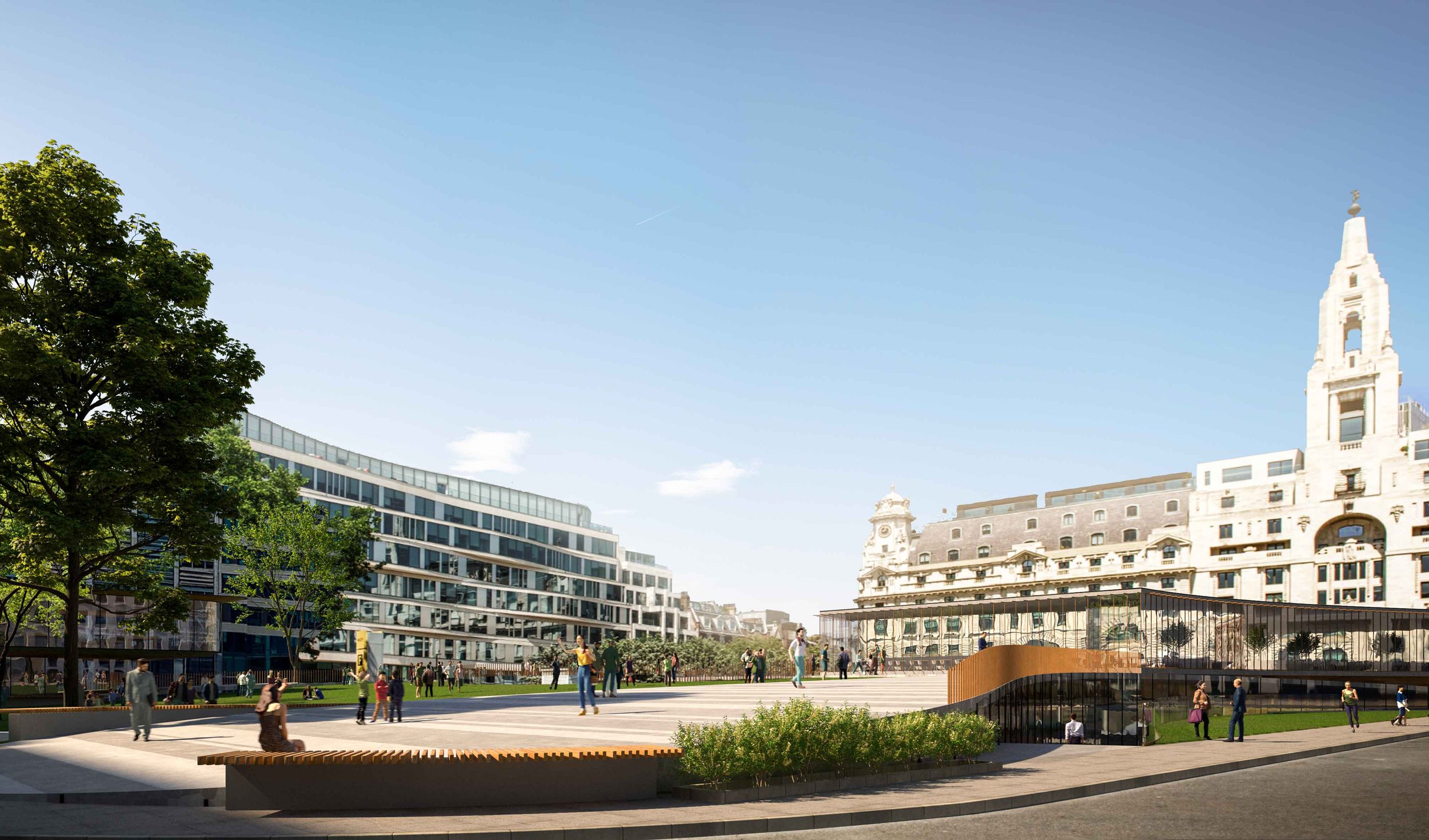WOMO Architects London Finsbury Square Mixed-use Transformation New Entrance