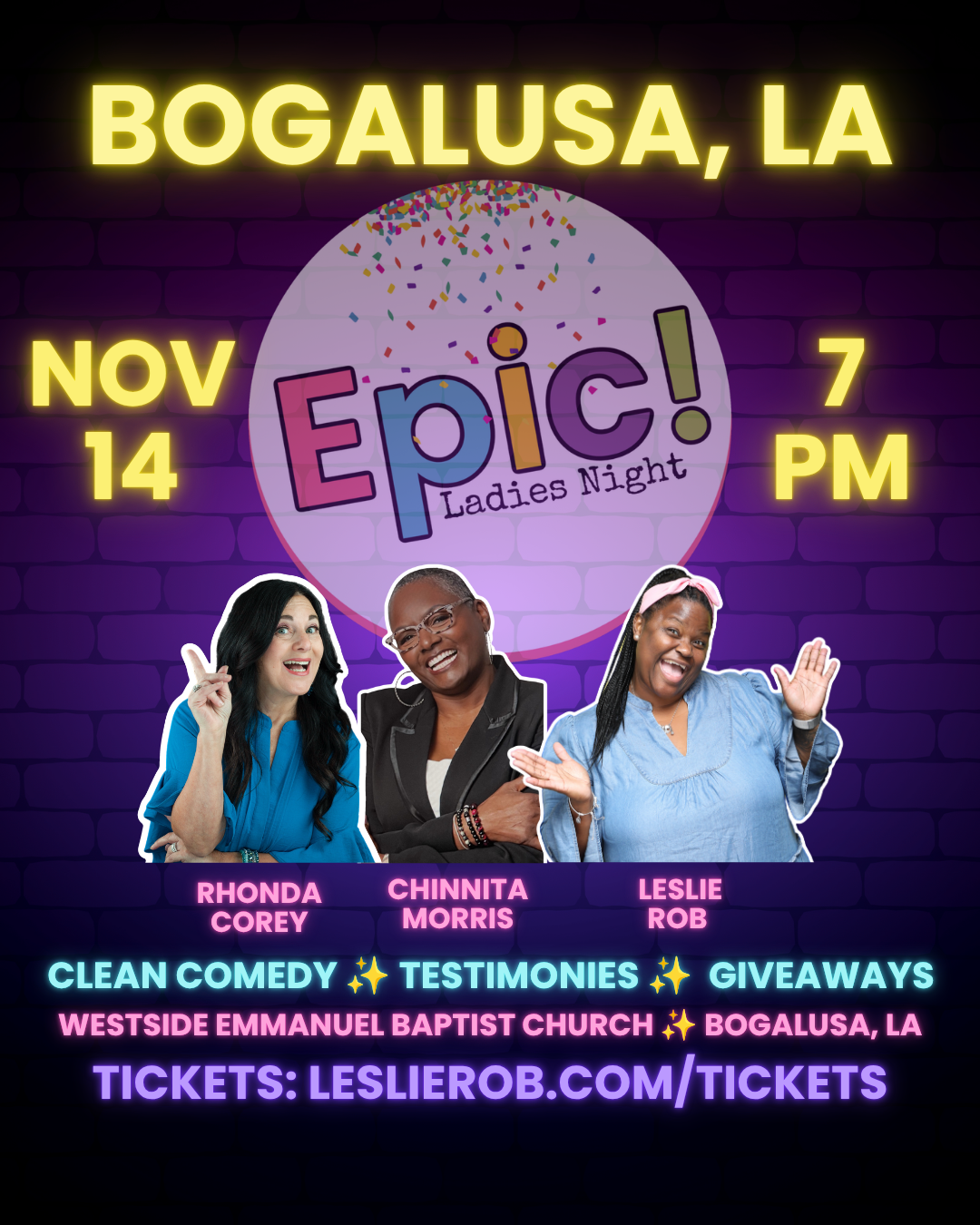 Ticket - Nov 14 - 7PM - Westside Emmanuel Baptist Church - Bogalusa, LA