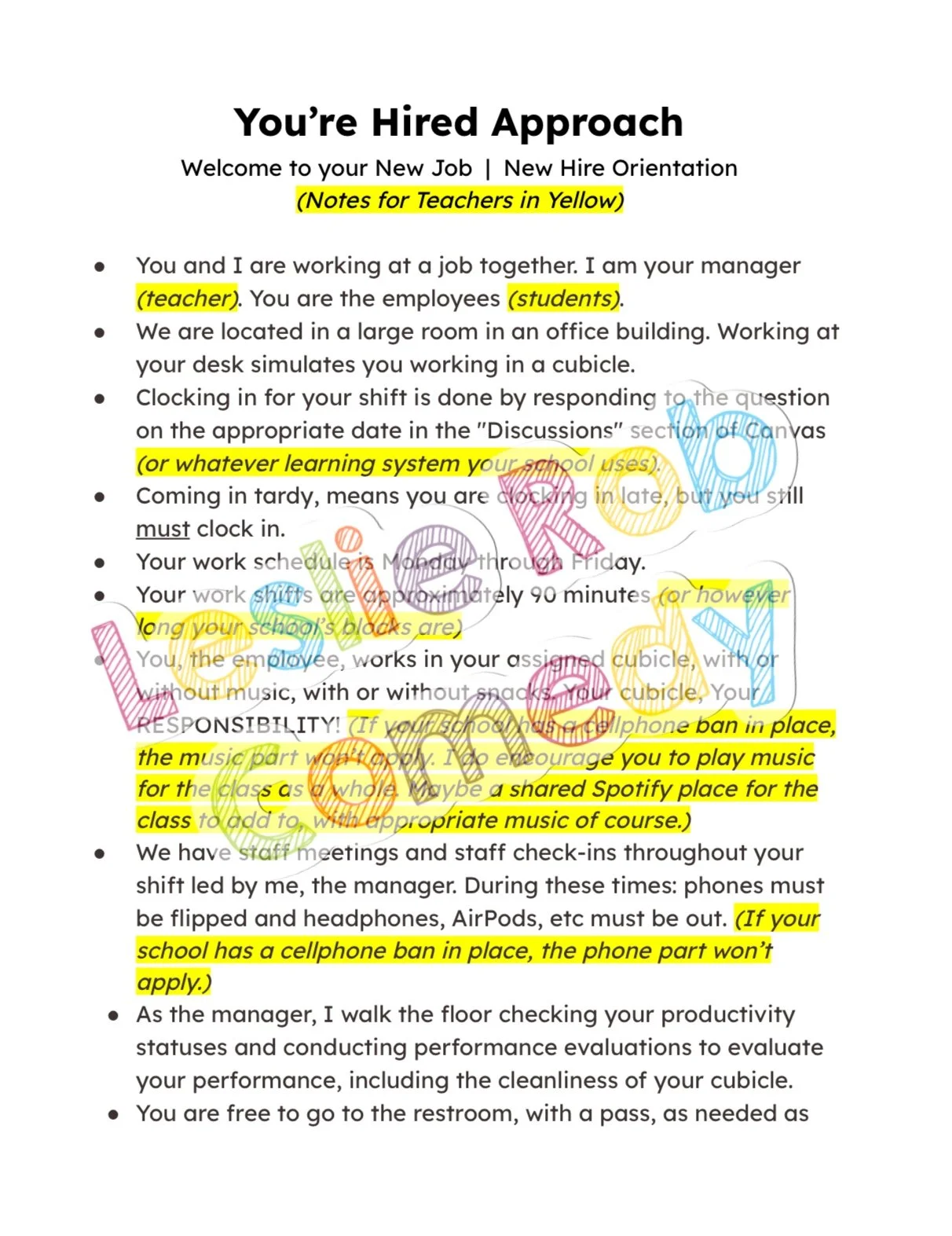 PDF + GROUP ACCESS: You're Hired Approach PDF Breakdown with Teacher Notes + Unlimited Private Facebook Support Group Access