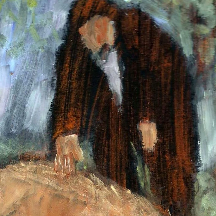 Back Scratching - Mary Edwards, oil, 4x6in.jpg