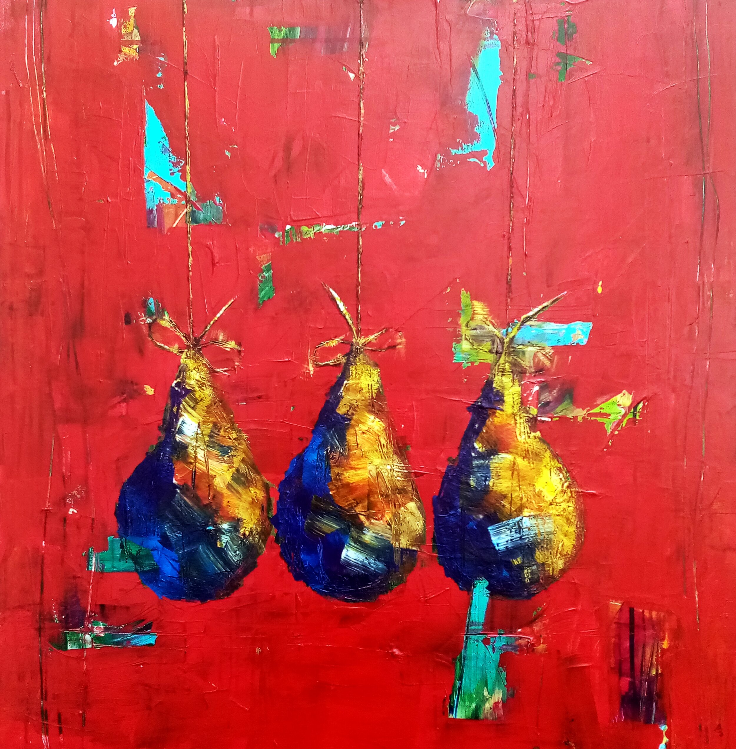 3 Pears on strings