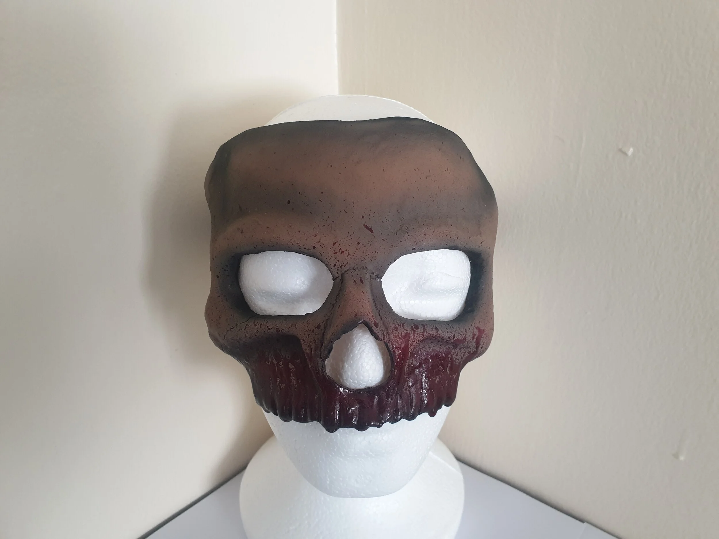 Skull Latex Mask - Brown, Bloody
