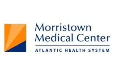 Morristown Medical Center logo with orange, navy, and white geometric design and text.
