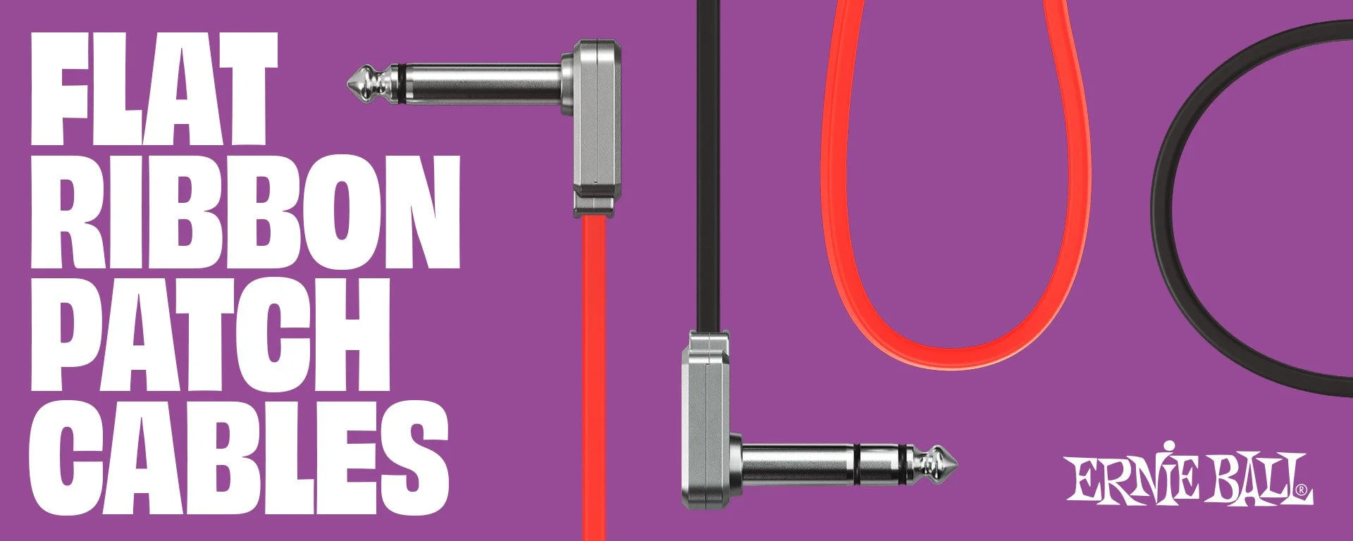 Ernie Ball launches the Flat Ribbon Patch cables, now in red and stereo! — Algam Benelux