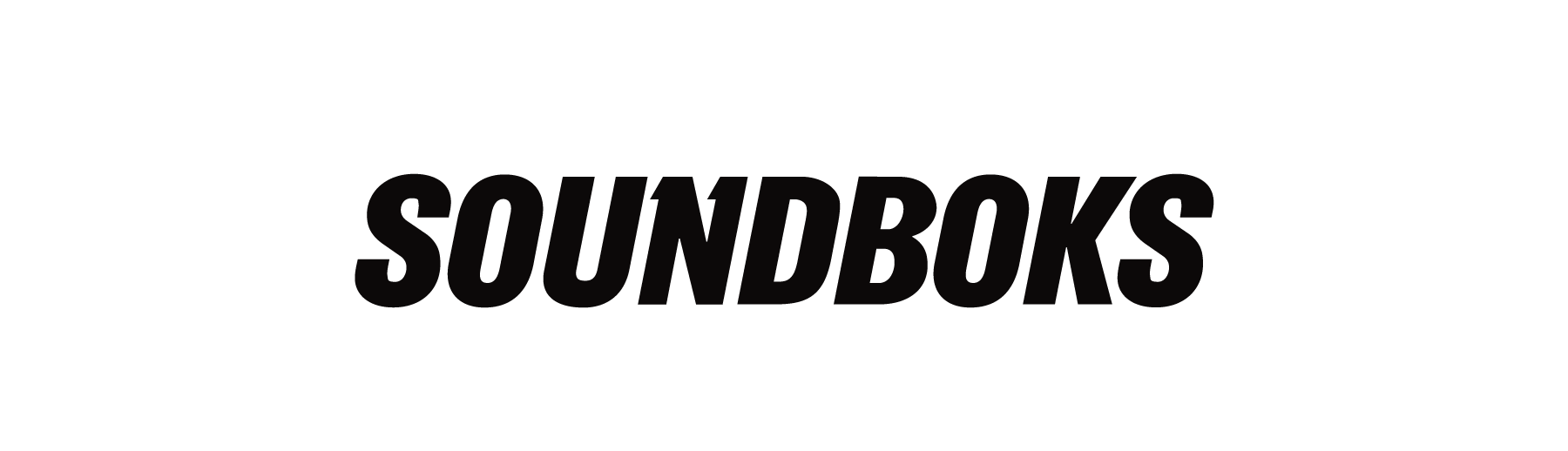 Black background with the white text 'SOUNDBOKS' in the center.