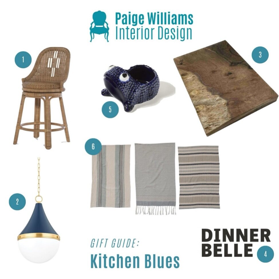 Kitchen Blues | By Brittany Creekmur

Counter Stool 
Equal parts comfort and style, this swiveling stool from @centuryfurniture would look fabulous in any kitchen. 

Pendant
We LOVE a pop of blue, and this hanging pendant light from @hudsonvalleyligh