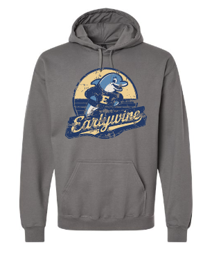 Earlywine Retro Dolphin Charcoal Hoodie