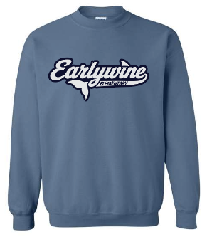 Earlywine Dolphin Tail Indigo Blue Crewneck