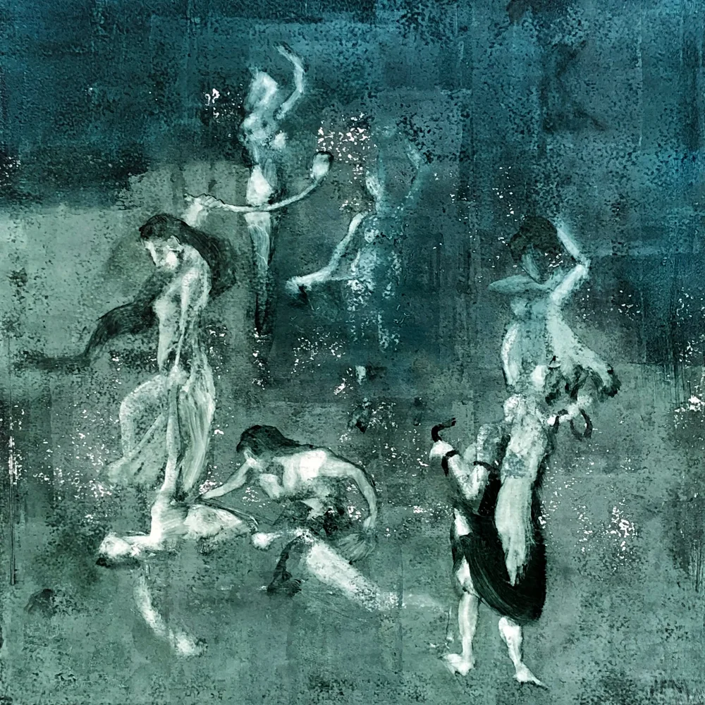 Orpheus battered to death by Bacchantes