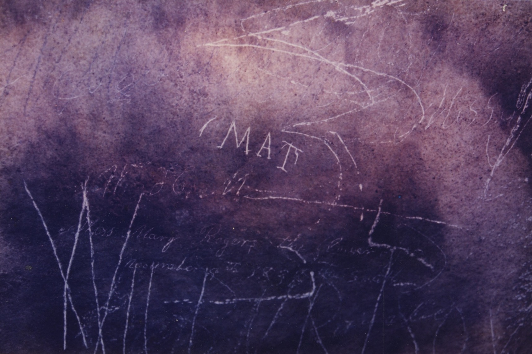 Mat Bransford's Name Carved into a Cave Wall in Mammoth Cave