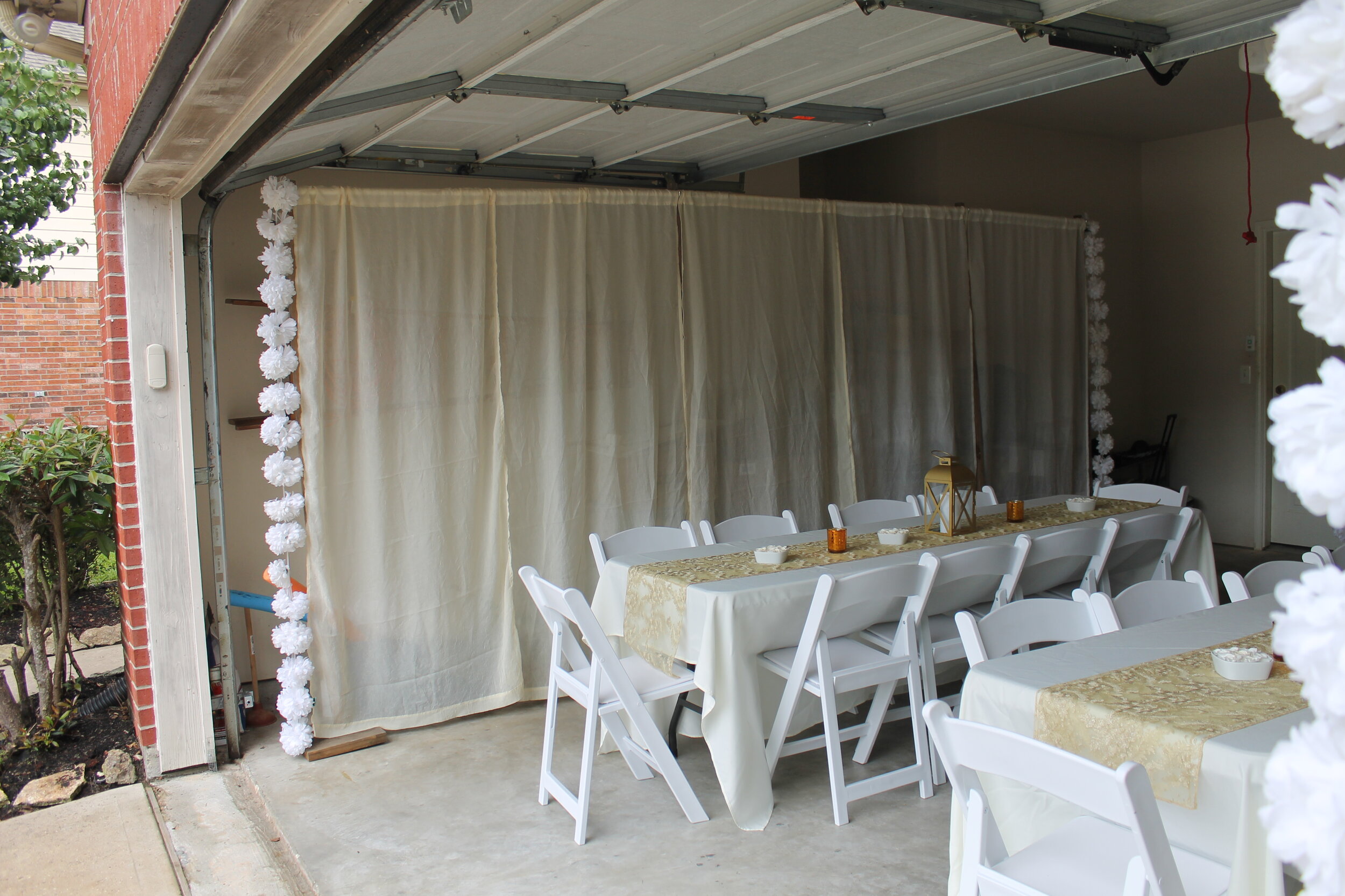 White Pom Garland