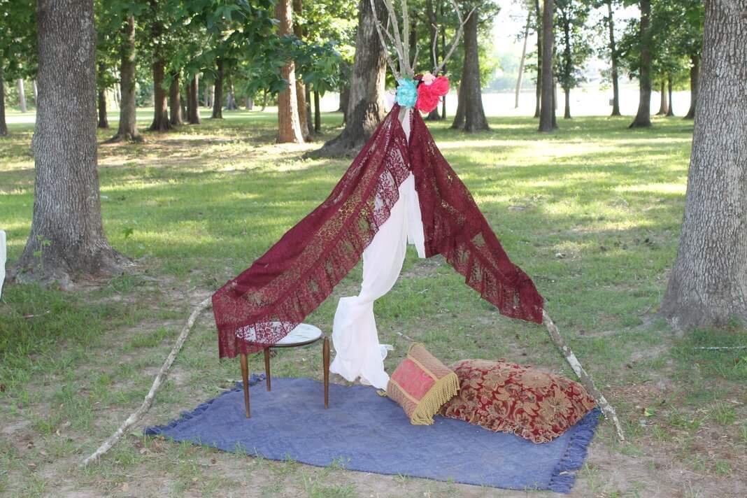 Maroon Lace Valances