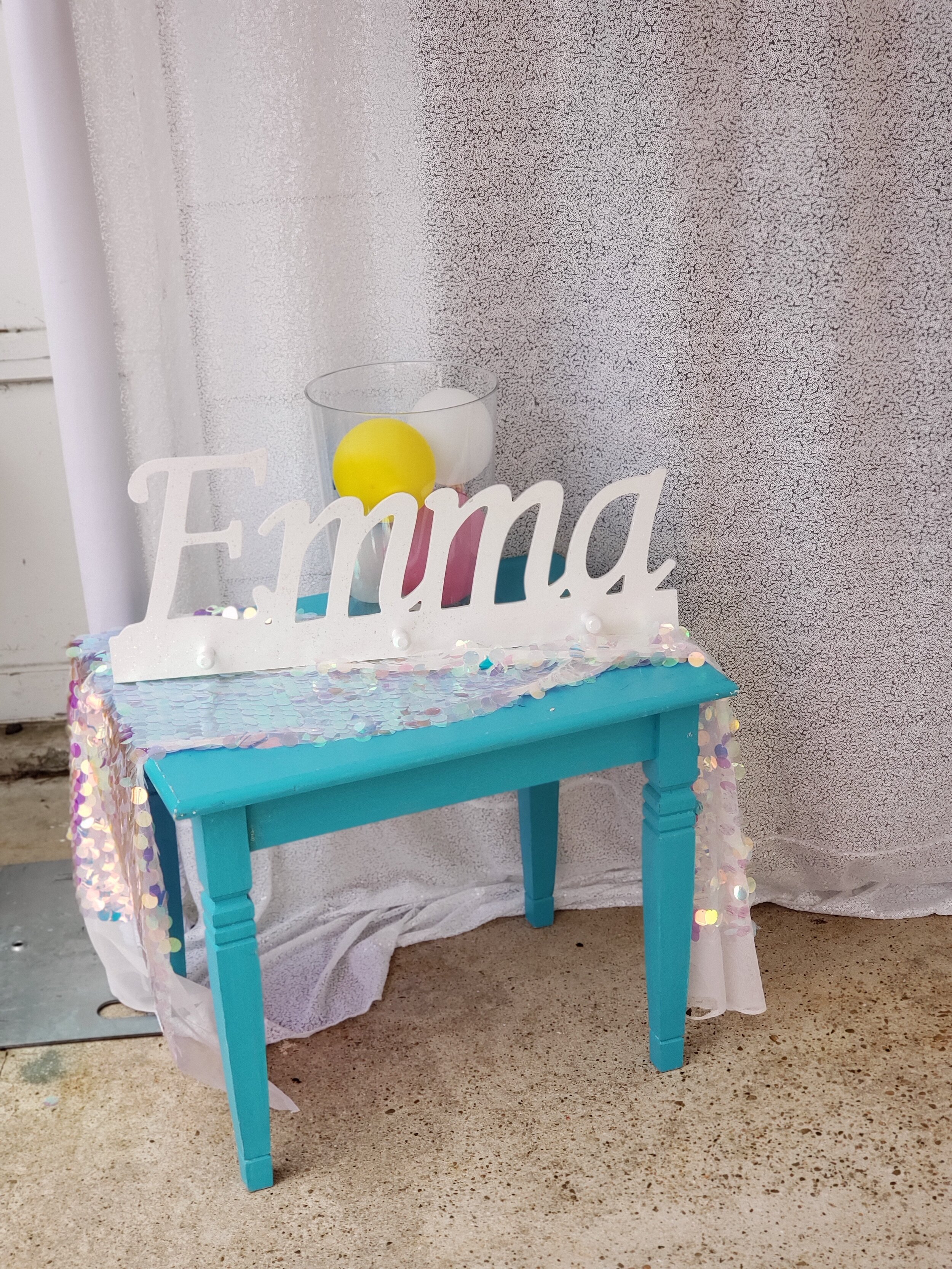 Blue End Table