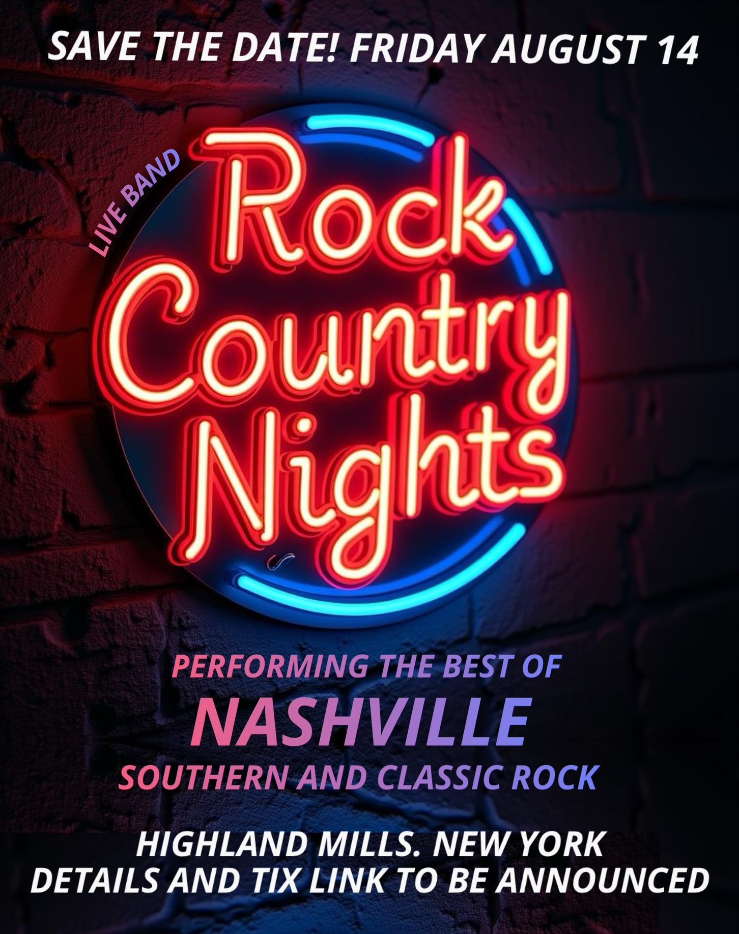 SAVE THE DATE! ROCK COUNTRY NIGHTS