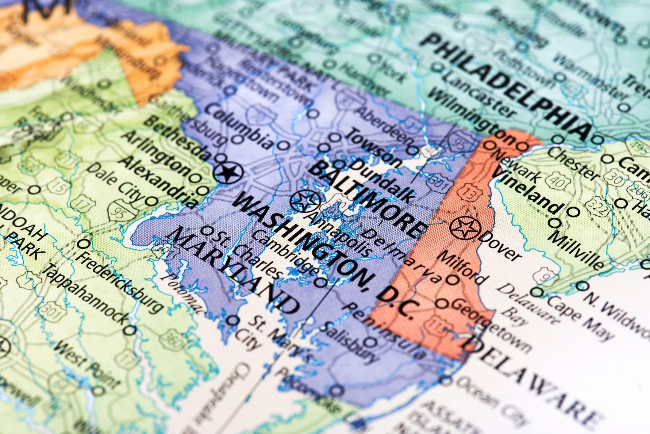 Maryland, Virginia, West Virginia, Washington D.C.