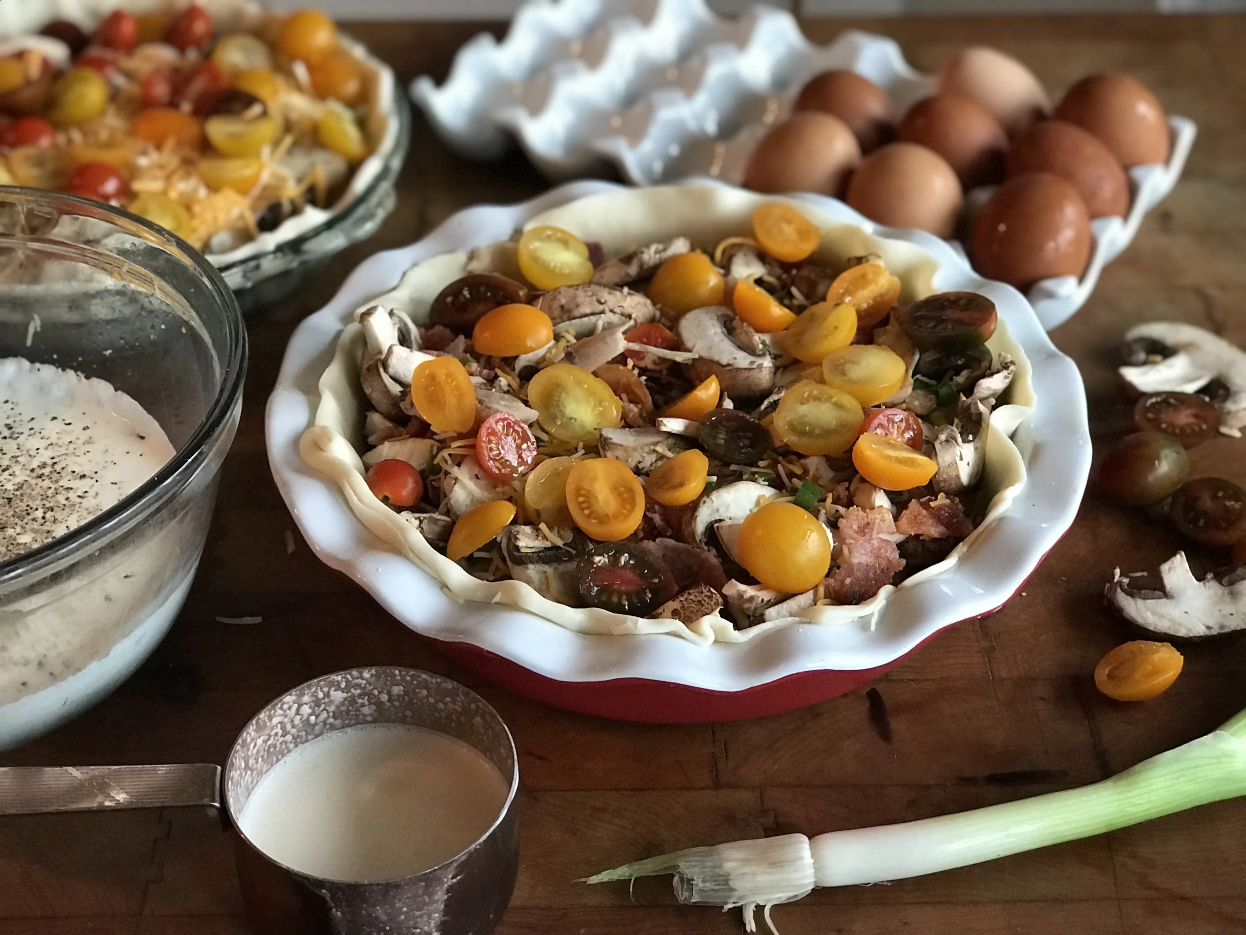 Mushroom Bacon & Cheddar Quiche