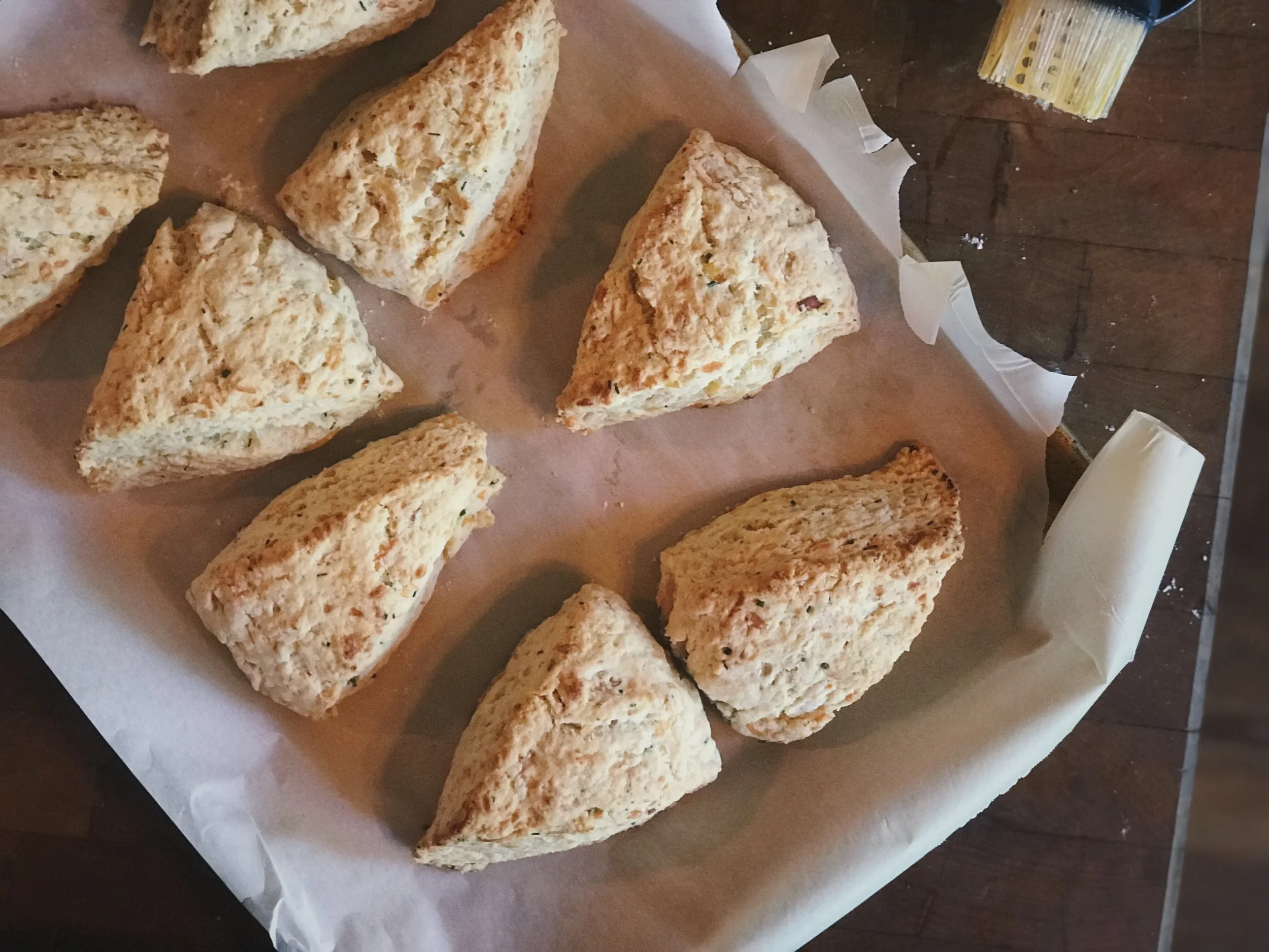 Turkey, cheddar, & chive scones