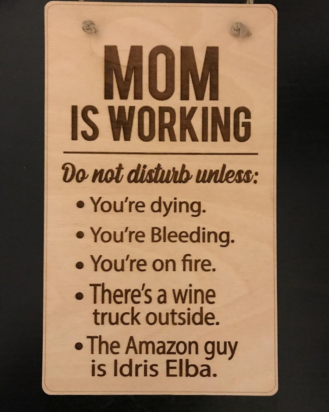 You know your friends know you well when you get this in the mail from them . Thanks @vizavaz for Mama's gift!  #mailsurprises #mydeliveryman #idriselba #winetruck #dontmesswithmama