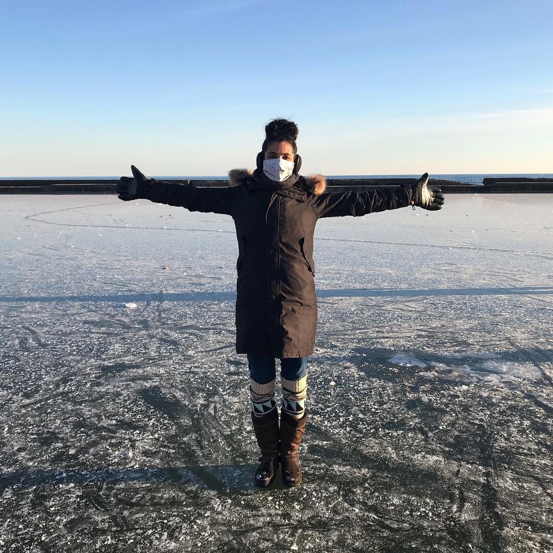 Walking on Water. See,  miracles do happen!...Ya it&rsquo;s a lake frozen over and ya it&rsquo;s that cold...but hey, it&rsquo;s a first for mama.  #winterwins  #lakeontario #wintermiracle #itsthatcold #findingjoy