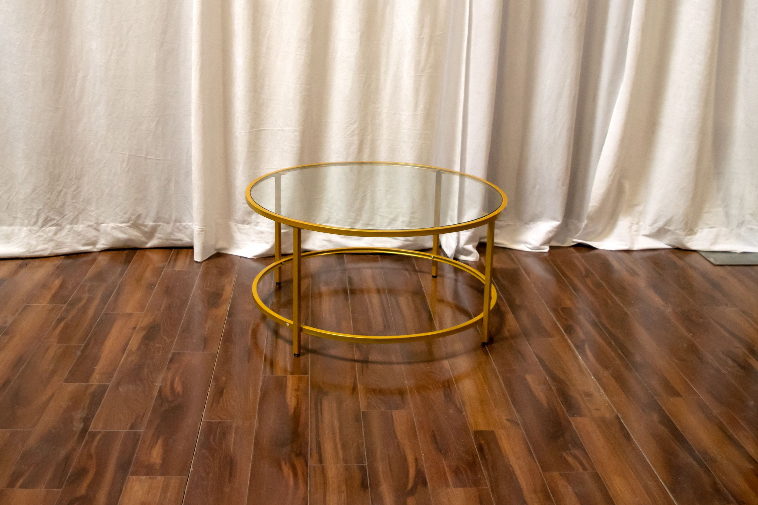 The Caroline Gold &amp; Glass Round Table