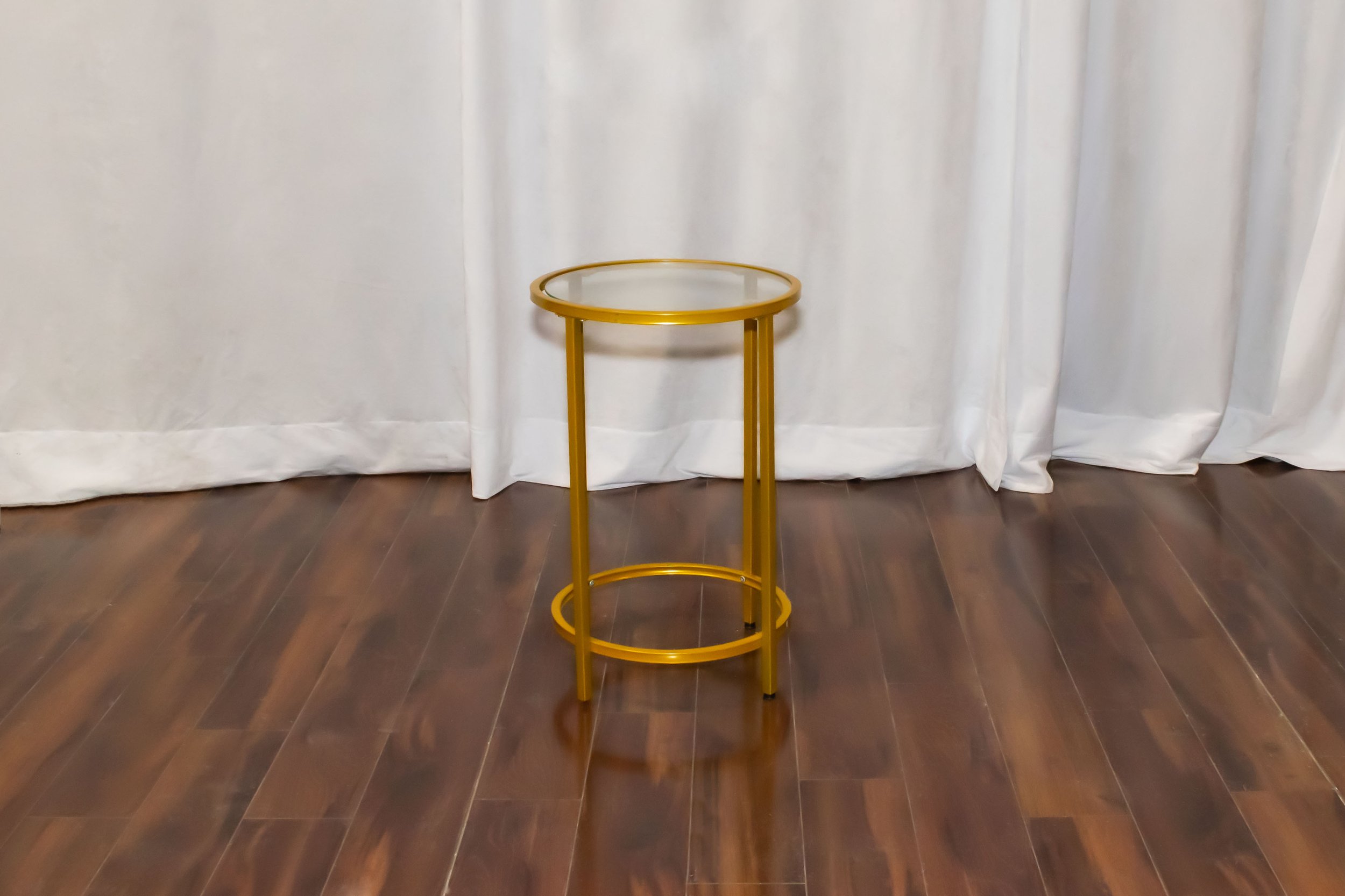 The Caroline Gold &amp; Glass Round End Table