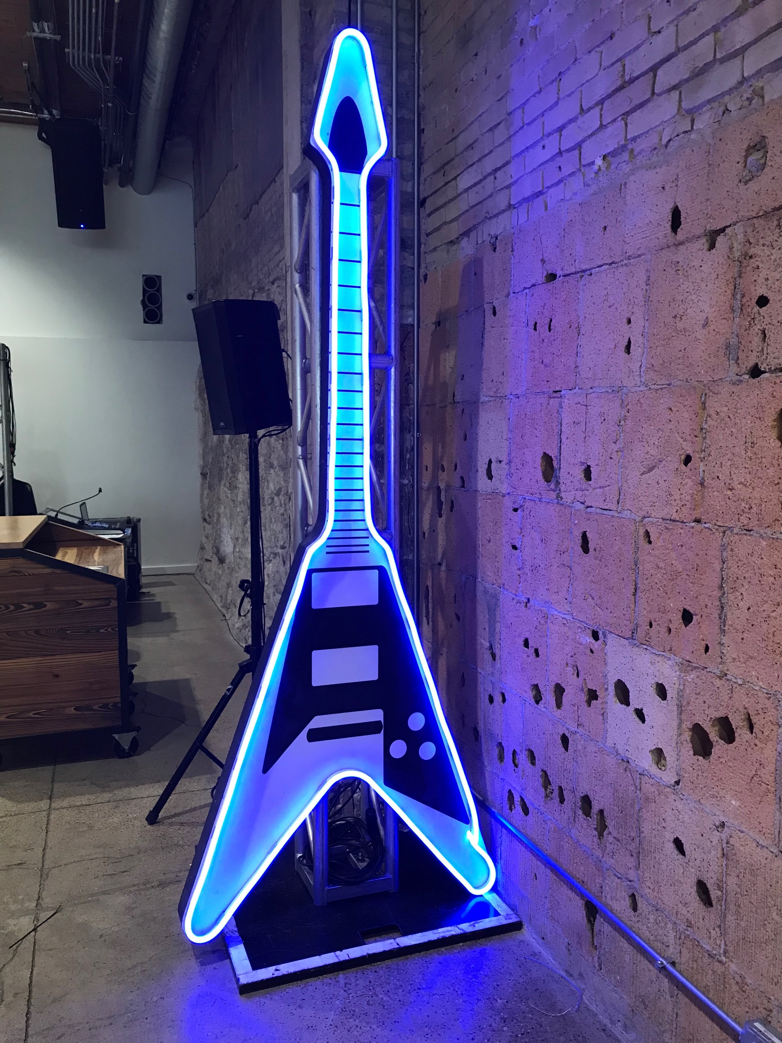 The Neon Guitar Blue V