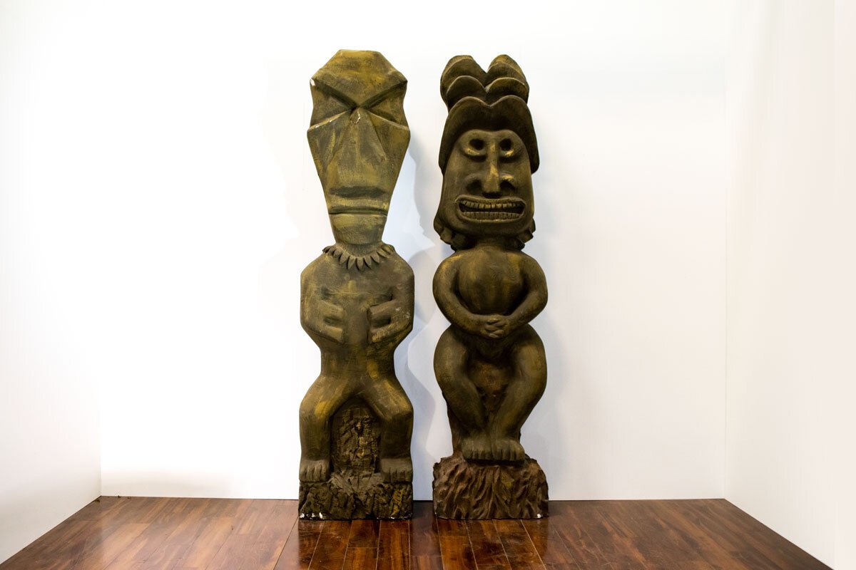 The Tiki Totem Poles 8'H