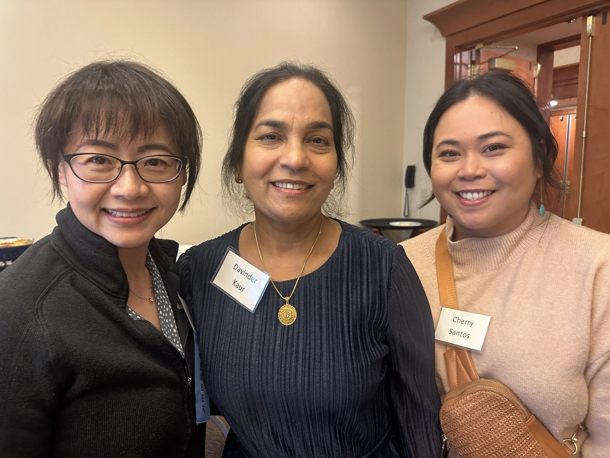 Jean Tang  with Davinder Kaur and Cherry Santos