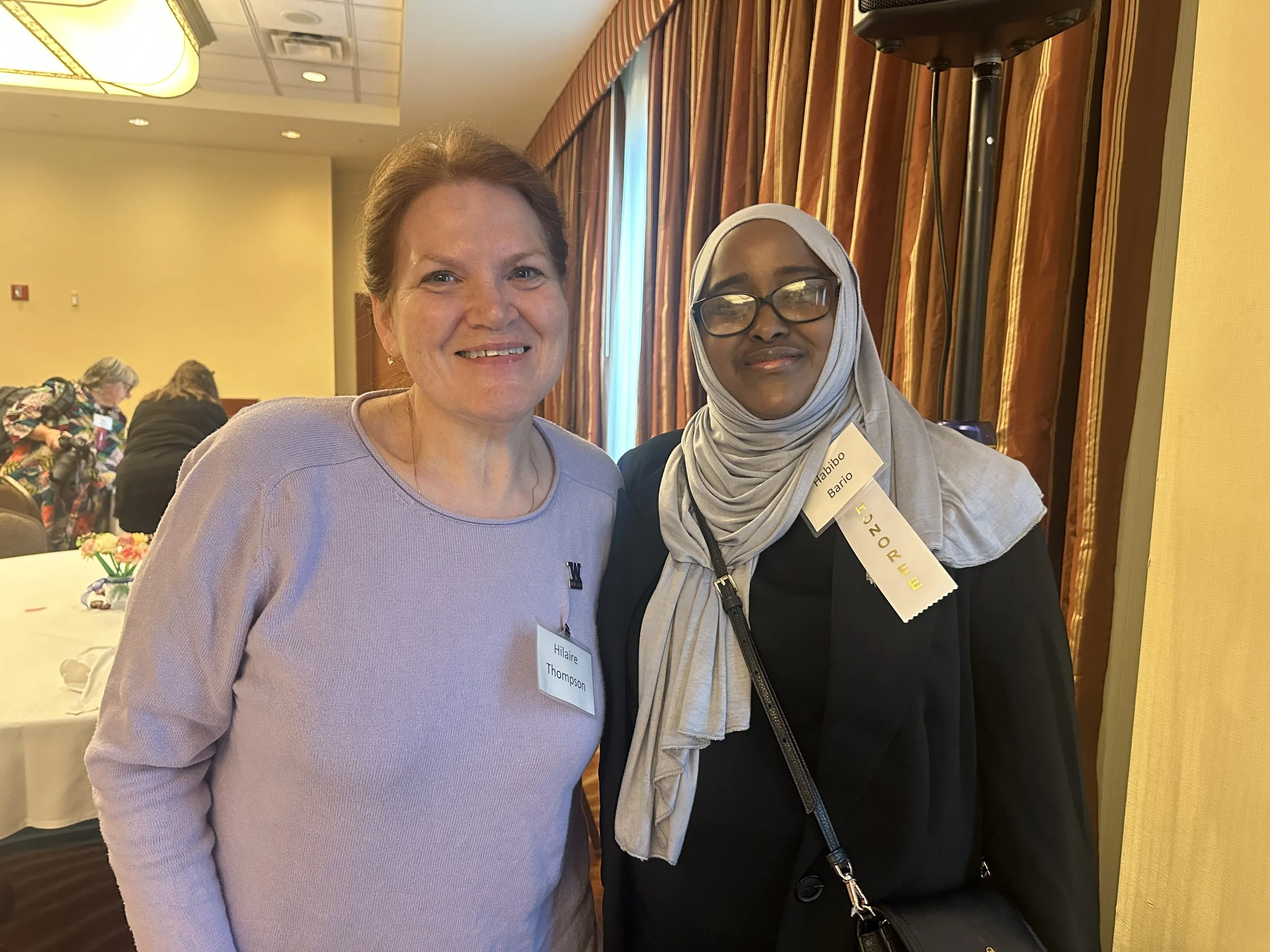 University of Washington School of Nursing Executive Dean Hilaire Thompson and Habibo Bario