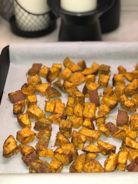 Roasted Sweet Potatoes with Nooch