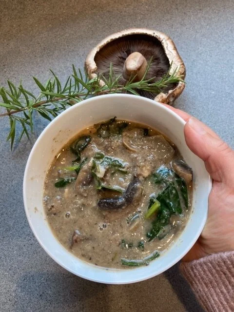 Chia Leah “Ugly” Mushroom Rosemary Soup 
