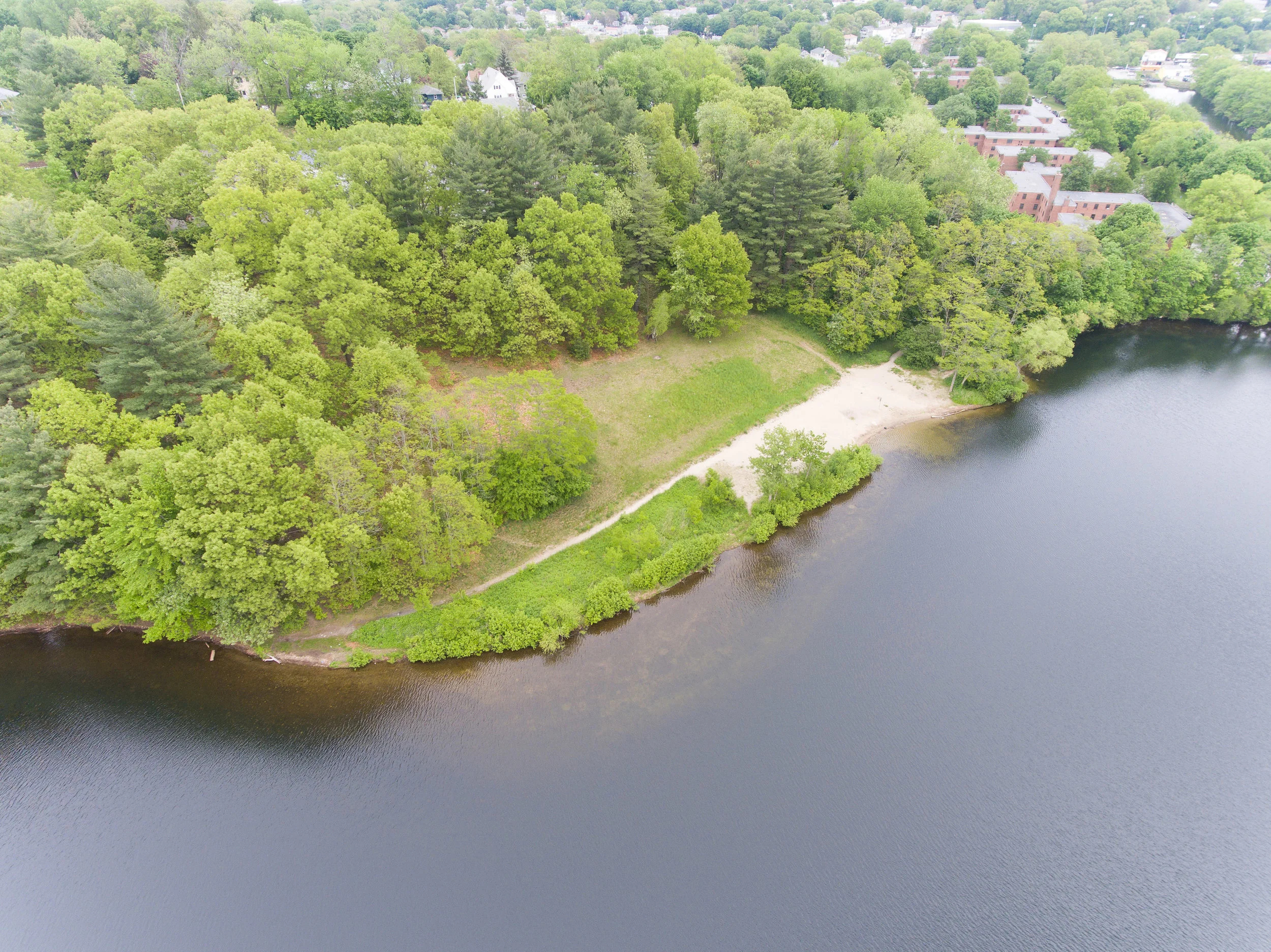 Columbus Park along the shore of Coes Reservoir
