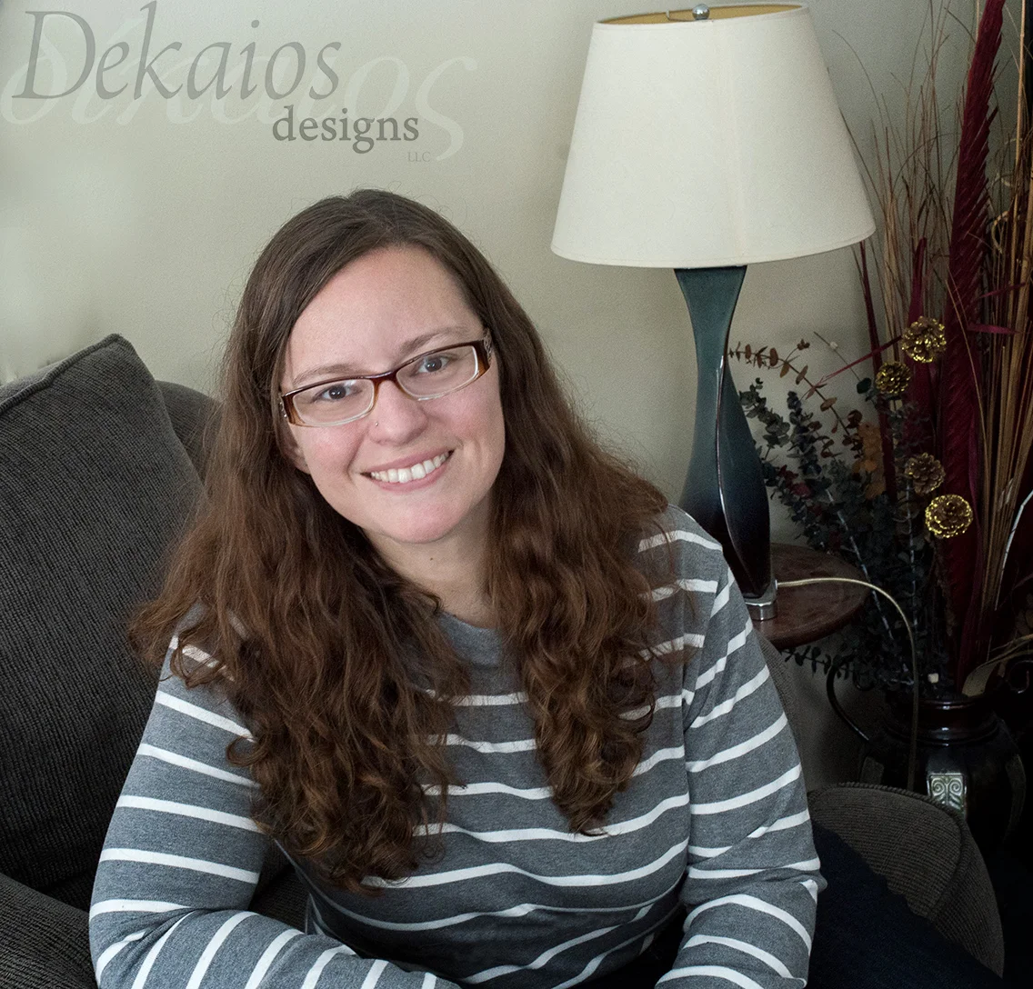 This is me, Rosalind-owner of Dekaios Designs LLC. This is a pretty accurate photo of me and how I will look at you when we meet in person.