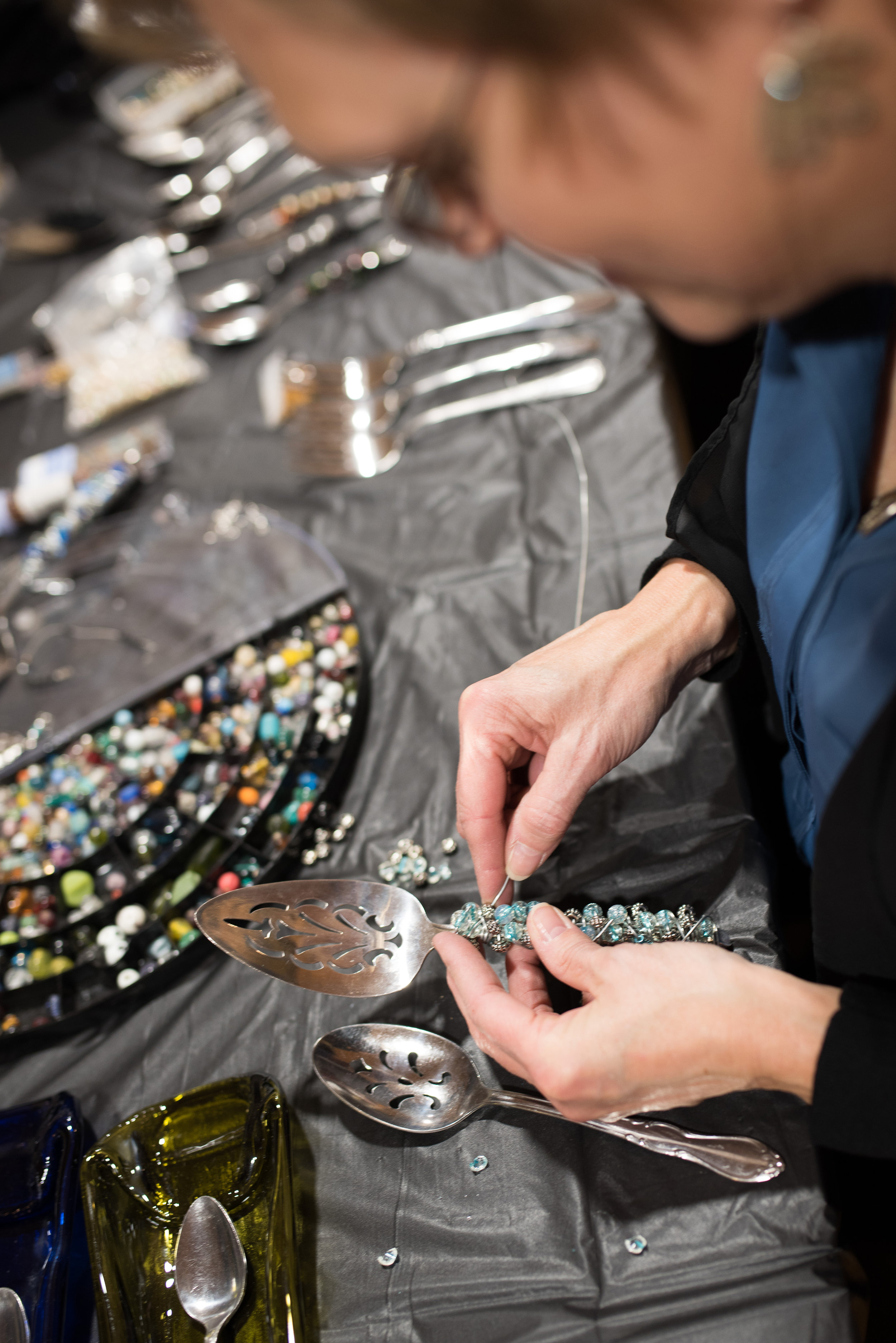 This is from a Beaded silverware class I taught just before the holiday's at Judah Studios.