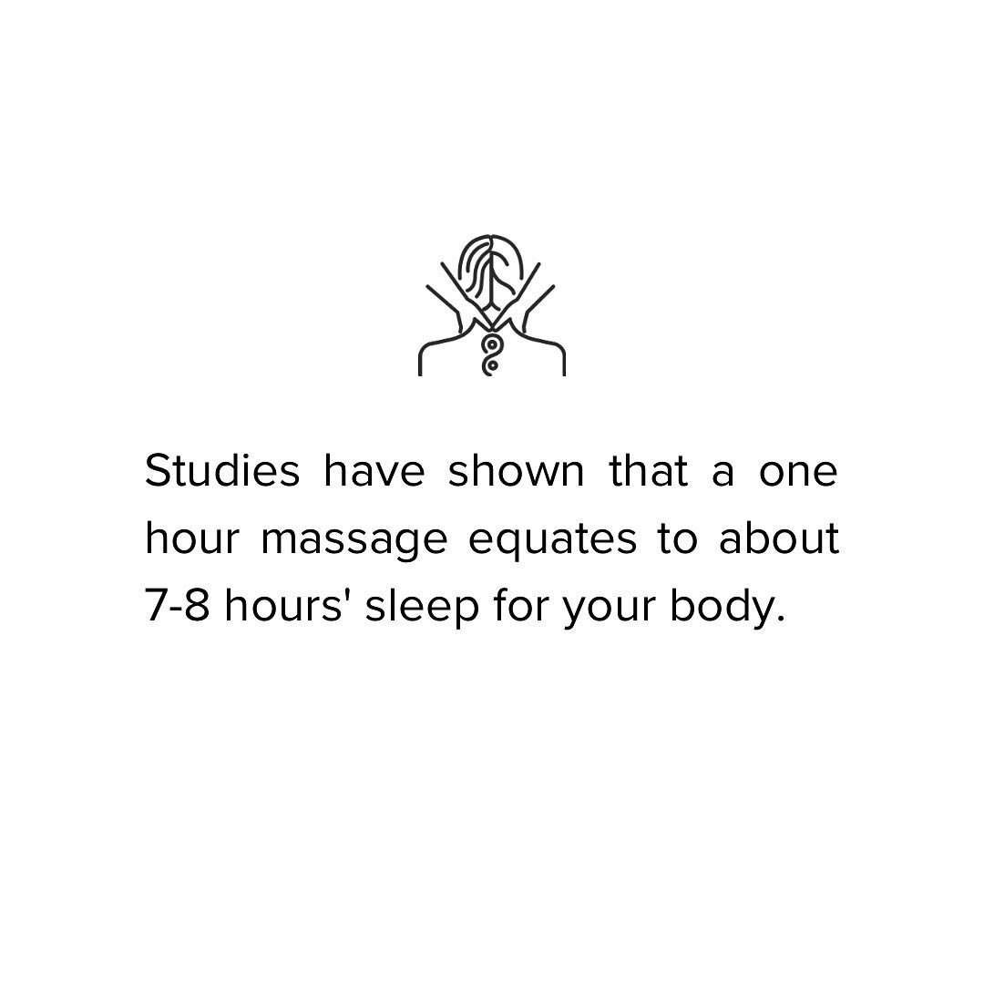 An hour-long massage is about the equivalent of 7-8 hours of sleep for your body.

Didn&rsquo;t get enough sleep last night? Is your body exhausted? Well, a 60-minute massage might just be what the doctor ordered. 

Our bodies need sleep and relaxati